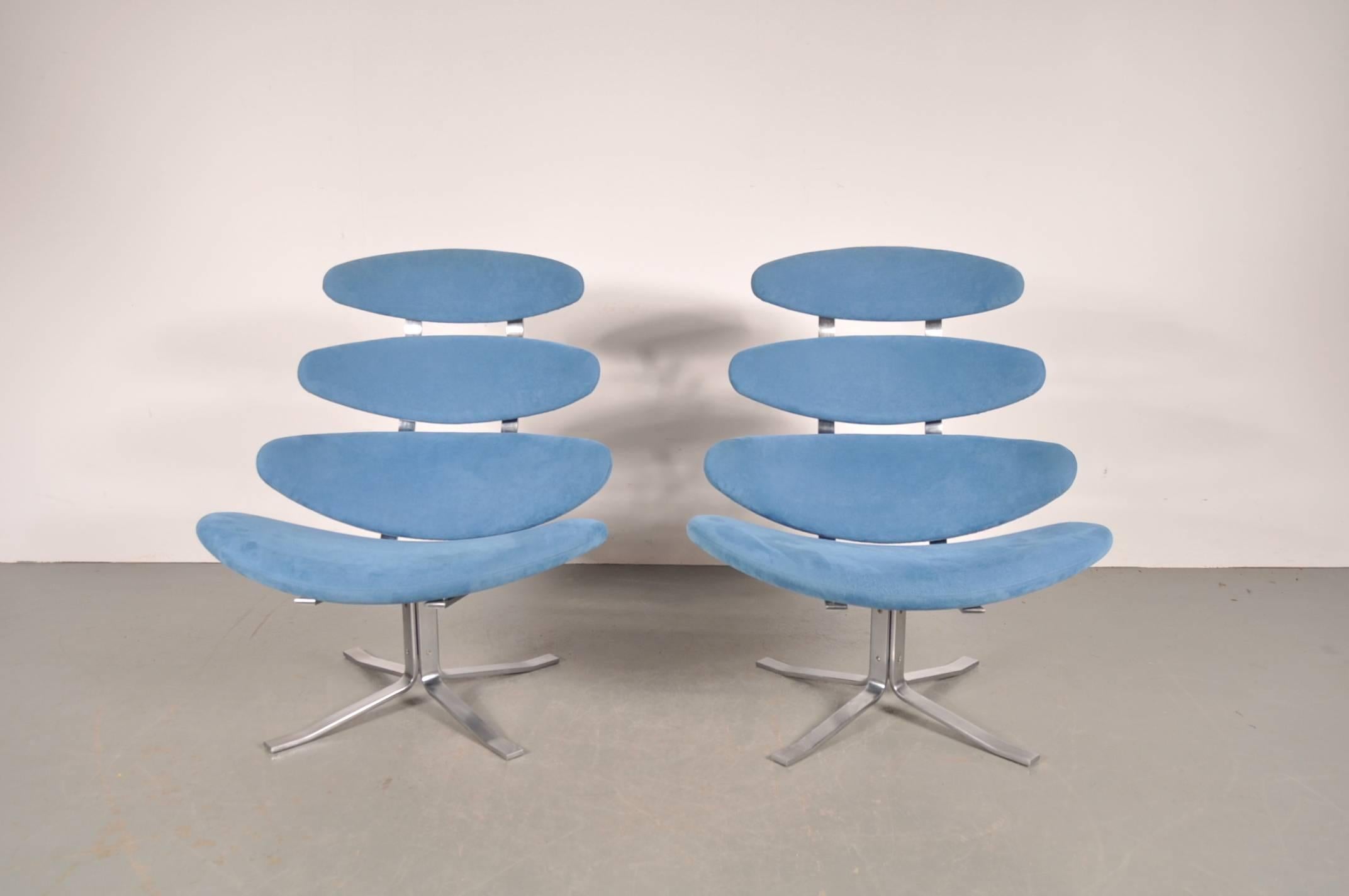 Danish Set of Two Corona Chairs by Poul Volther for Erik Jorgensen, Denmark, 1964
