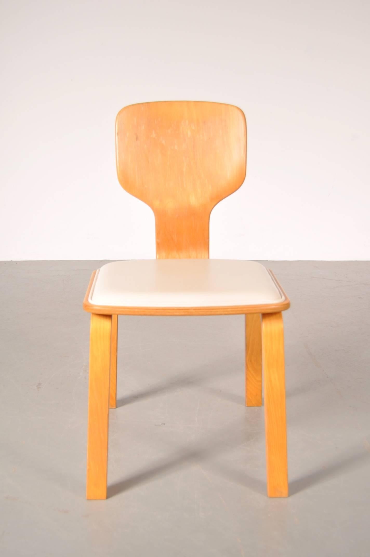 Molded Set of Four Dining Chairs Model T-0635B by Katsuo Matsumura for Tendo, Japan