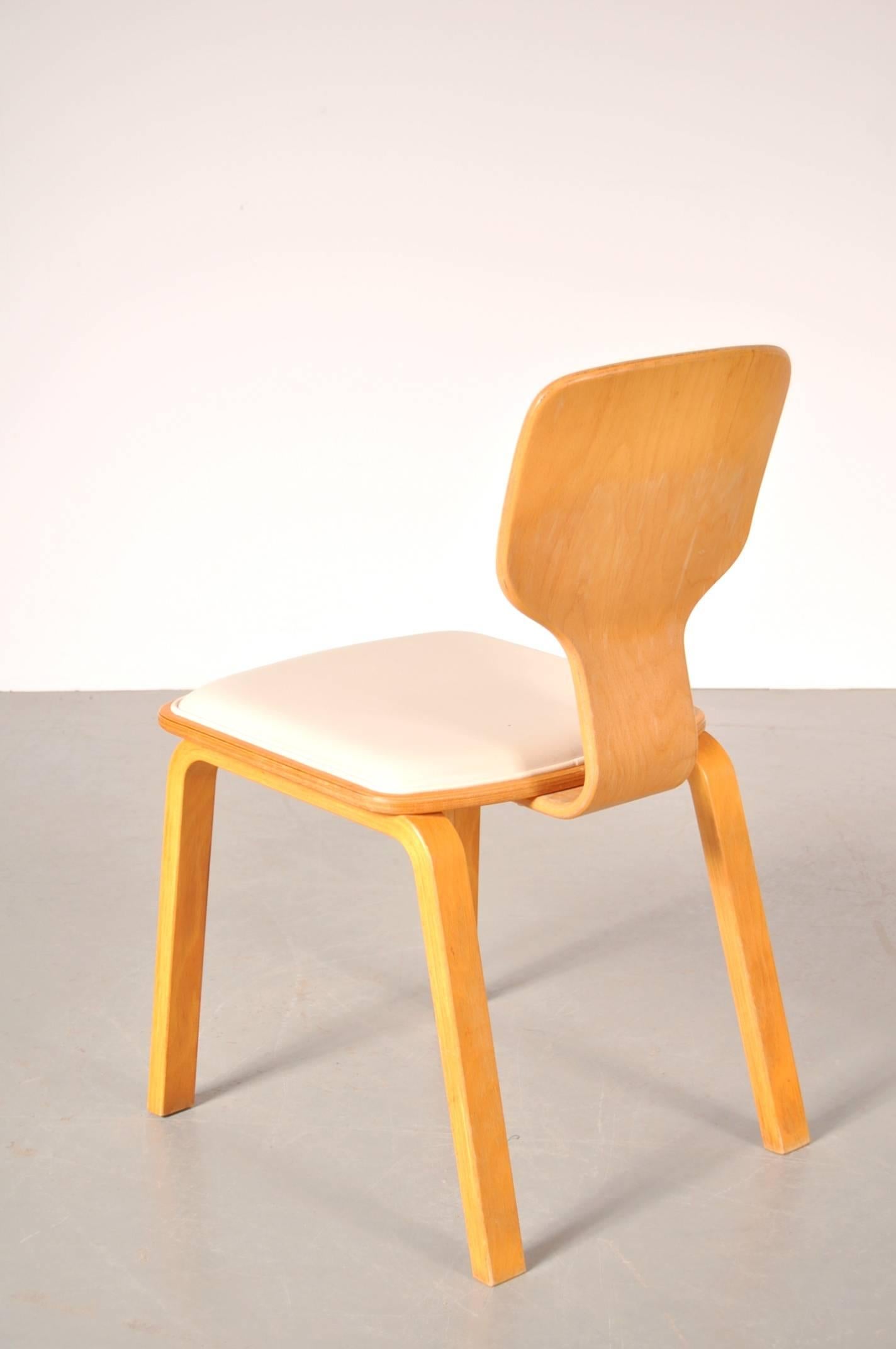 Beech Set of Four Dining Chairs Model T-0635B by Katsuo Matsumura for Tendo, Japan