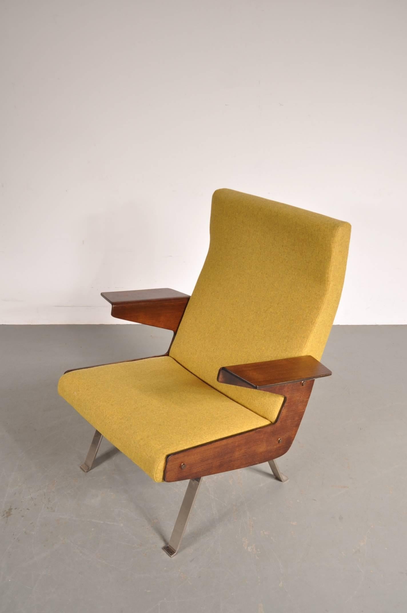 French Rare Armchair by Joseph-André Motte for Steiner, France, 1955