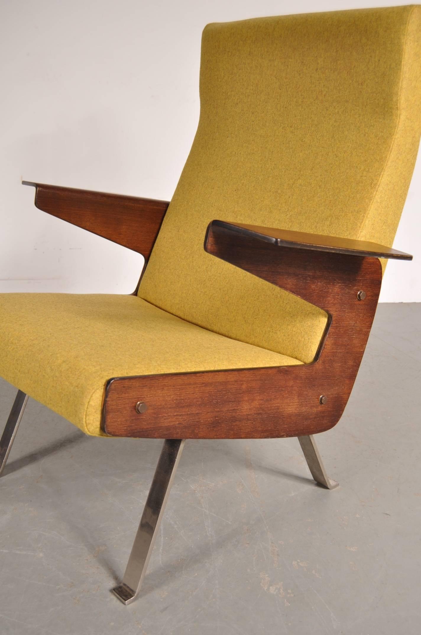 Rare Armchair by Joseph-André Motte for Steiner, France, 1955 In Good Condition In Amsterdam, NL