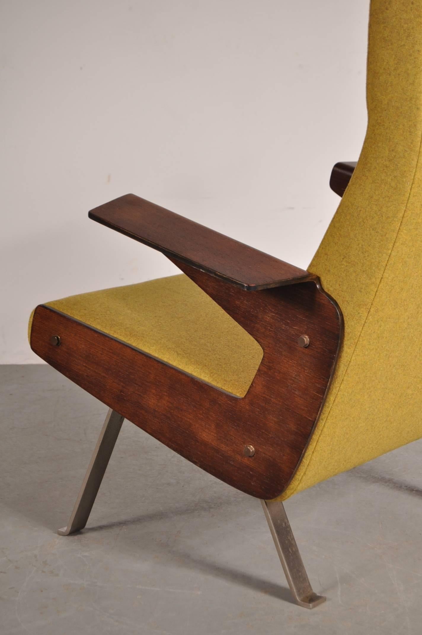 Metal Rare Armchair by Joseph-André Motte for Steiner, France, 1955