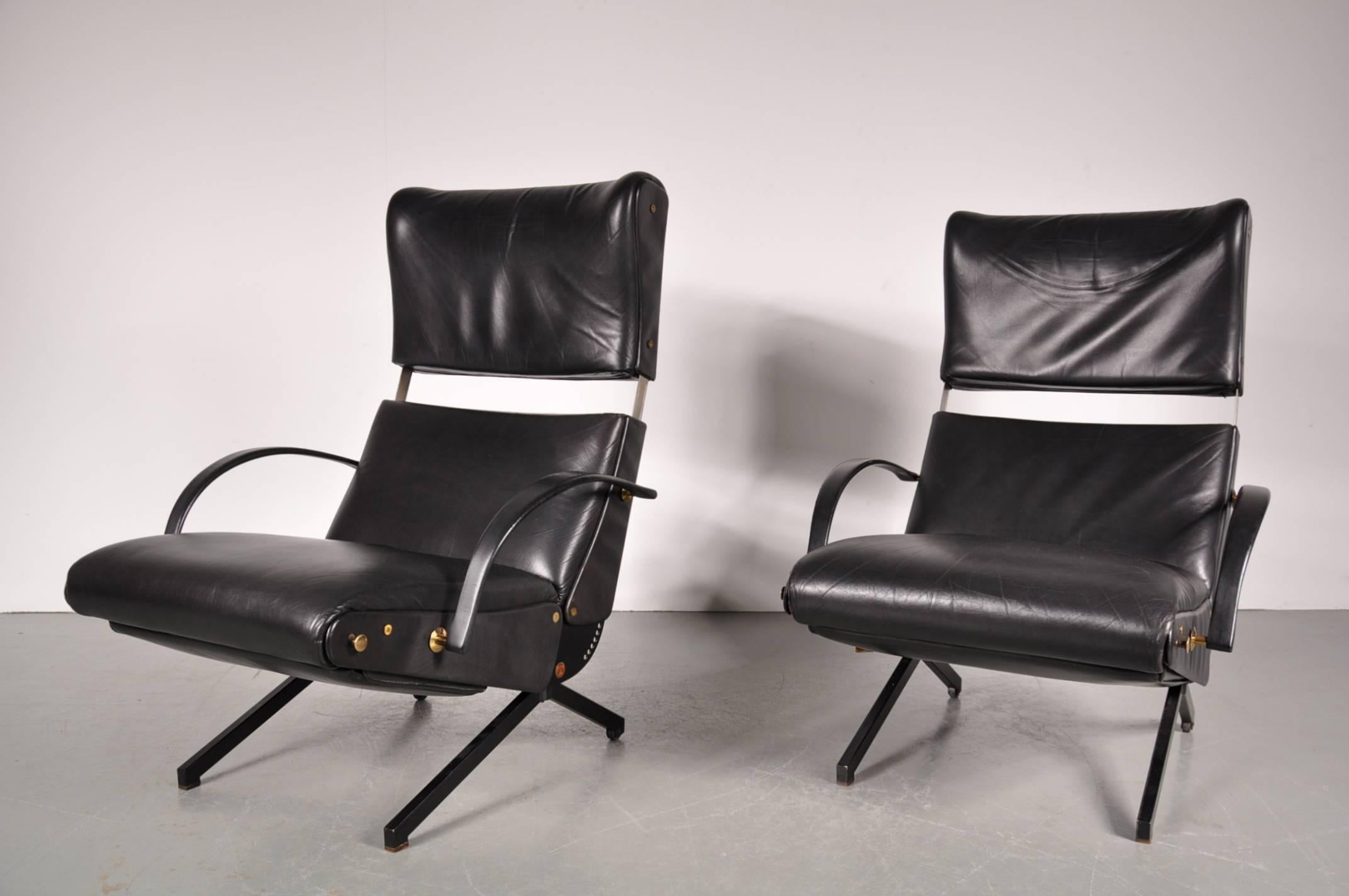 Metal Lounge Chair Model P40 by Osvaldo Borsani for Tecno, Italy, 1956