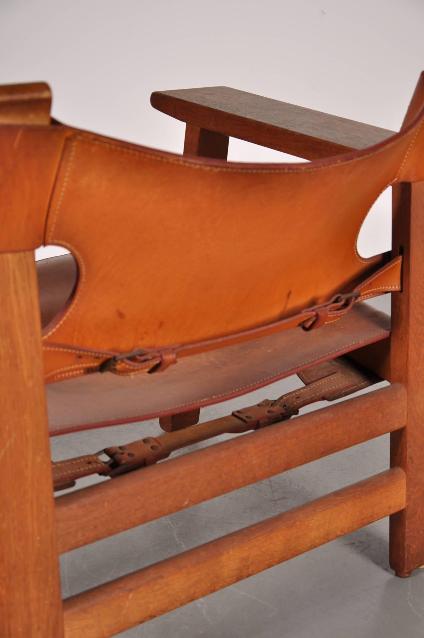 Leather Børge Mogensen Spanish Chair, circa 1950