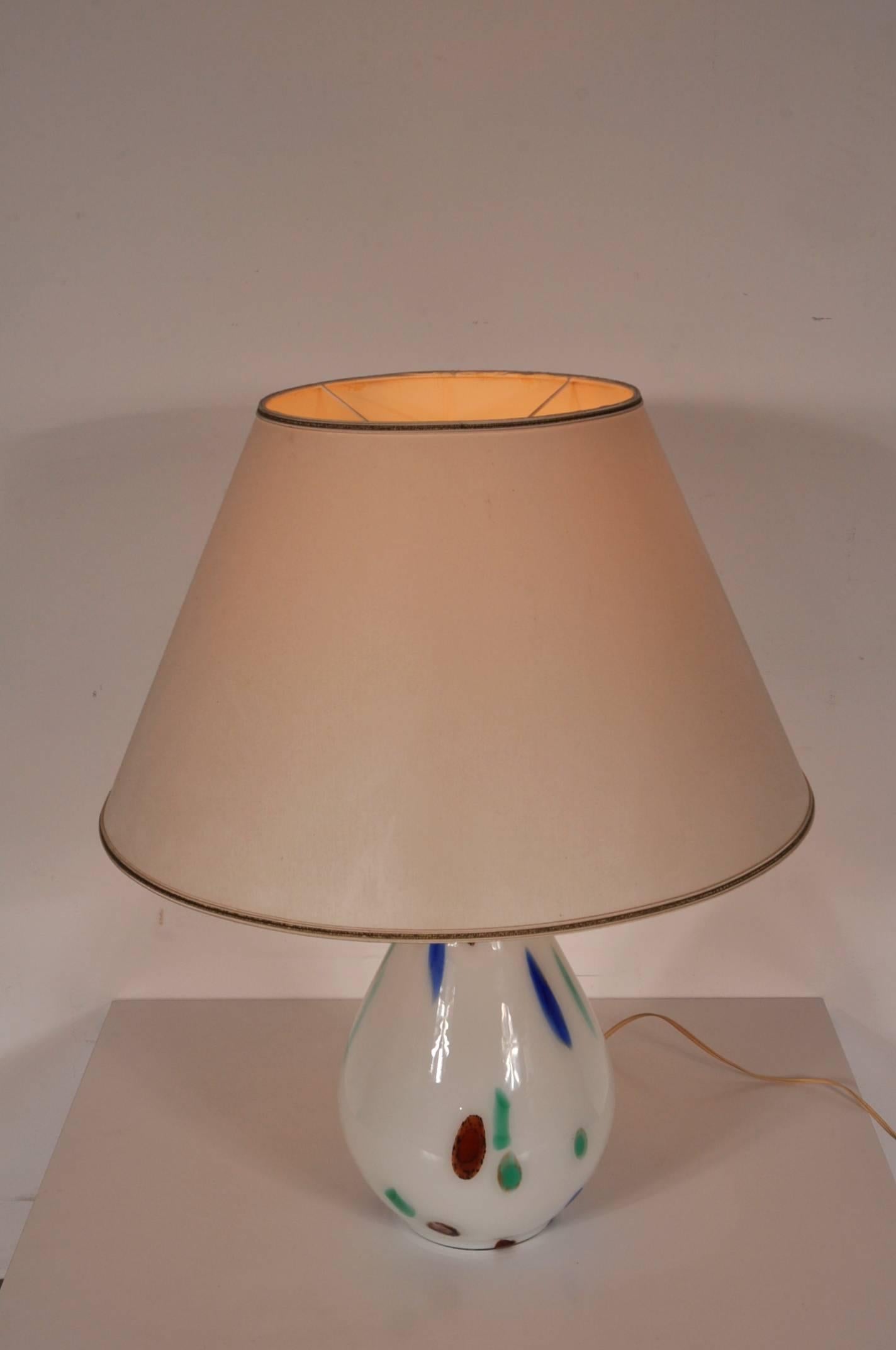 Murano Glass Table Lamp by Dino Martens for Aureliano Toso, Italy, circa 1960 In Good Condition For Sale In Amsterdam, NL