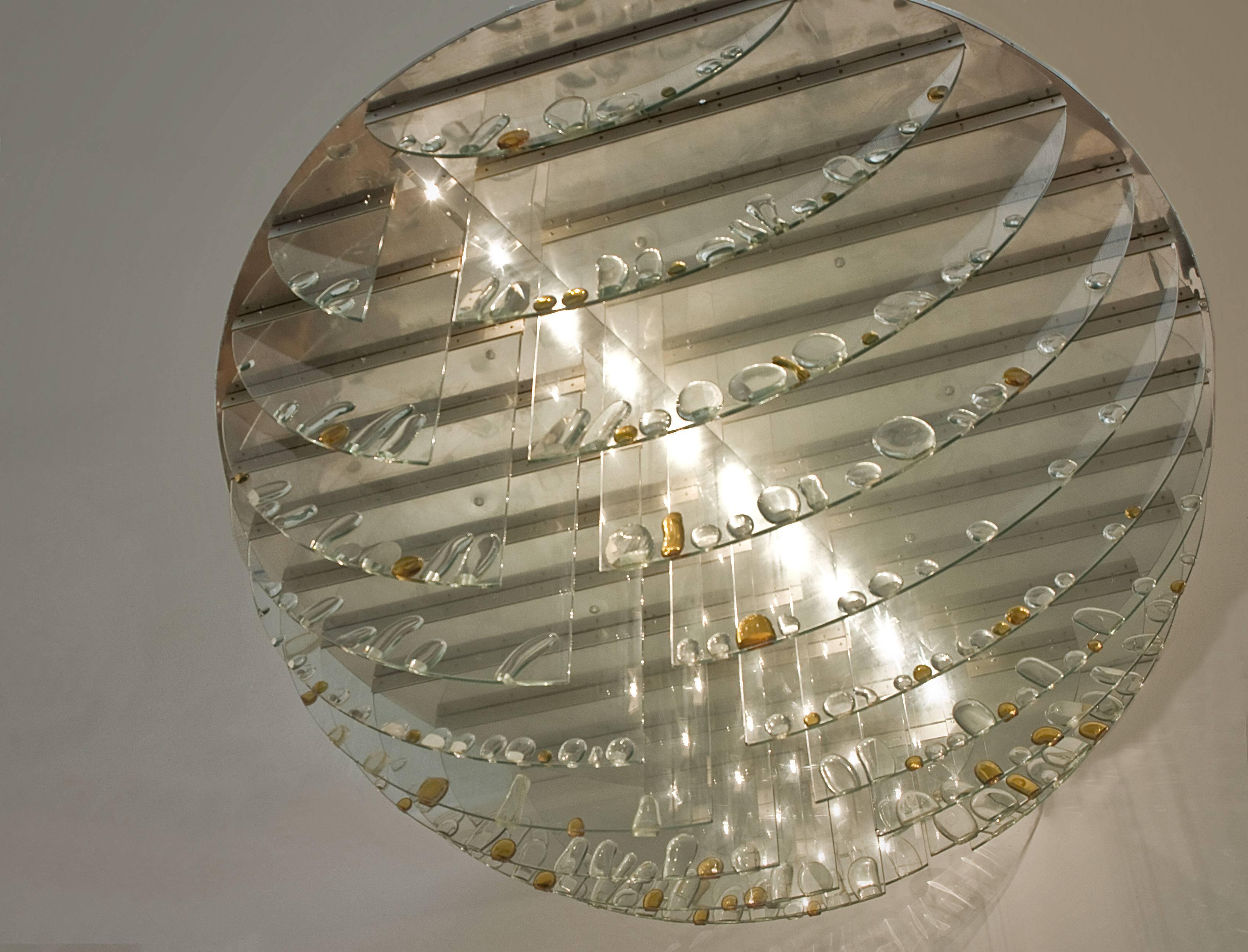 Metal Very Large Ceiling Light by Rene Roubicek for Hotel Brno, Czech Republic 1960 For Sale
