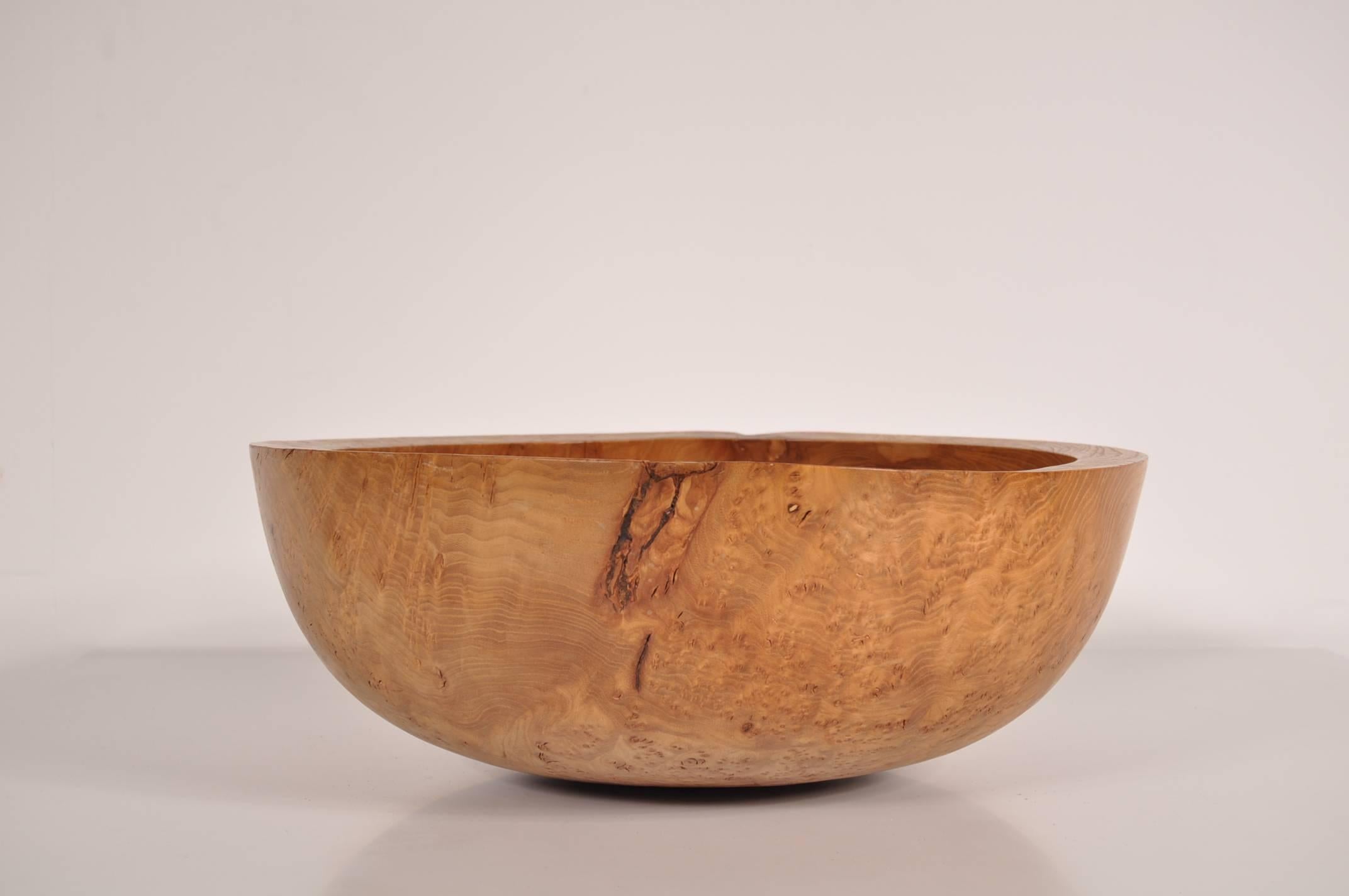Elm Signed Wooden Bowl by Anthony Bryant, circa 2000