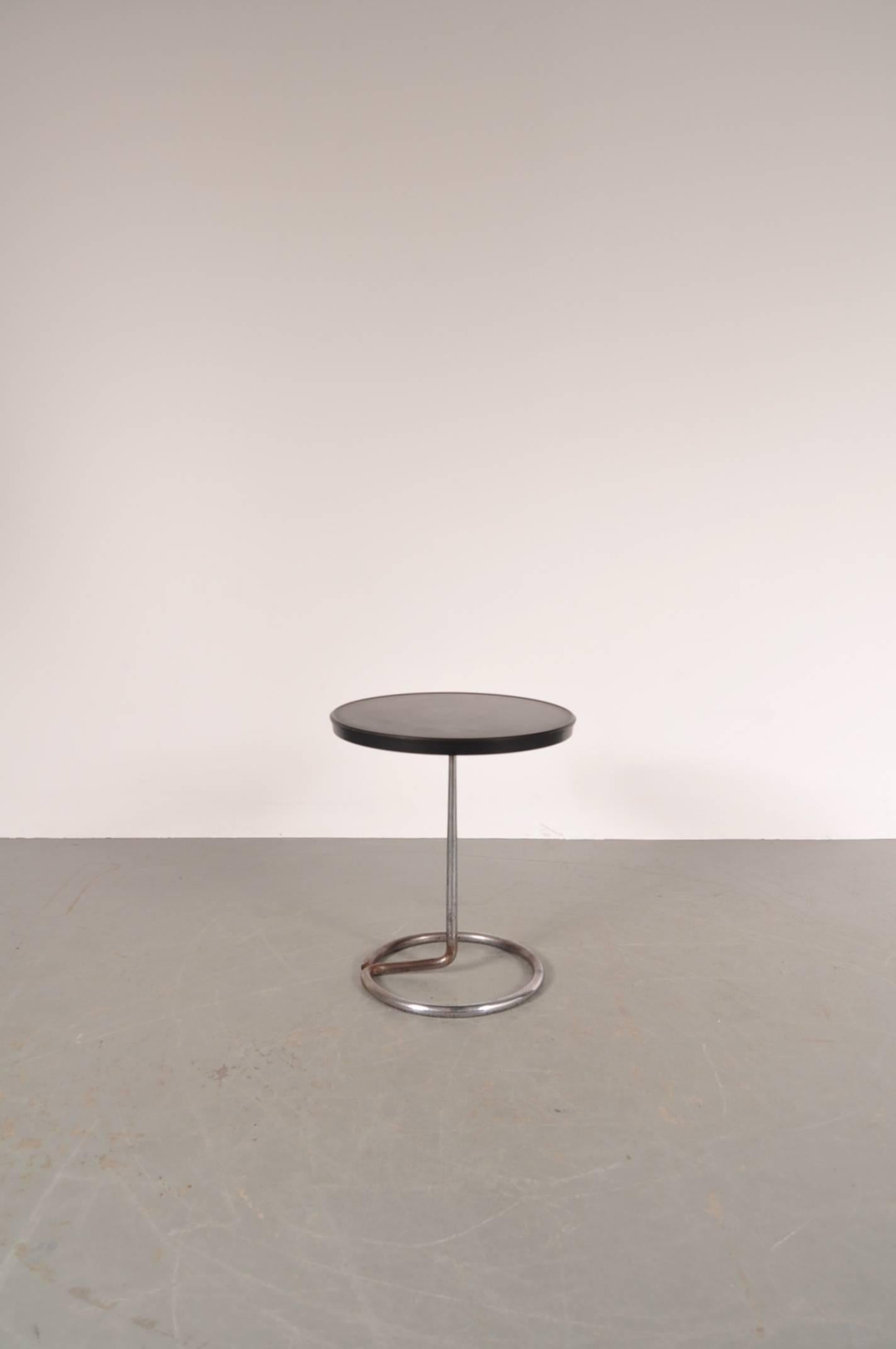 Mid-Century Modern Large Edition Side Table by René Herbst for Stablet, France, 1935