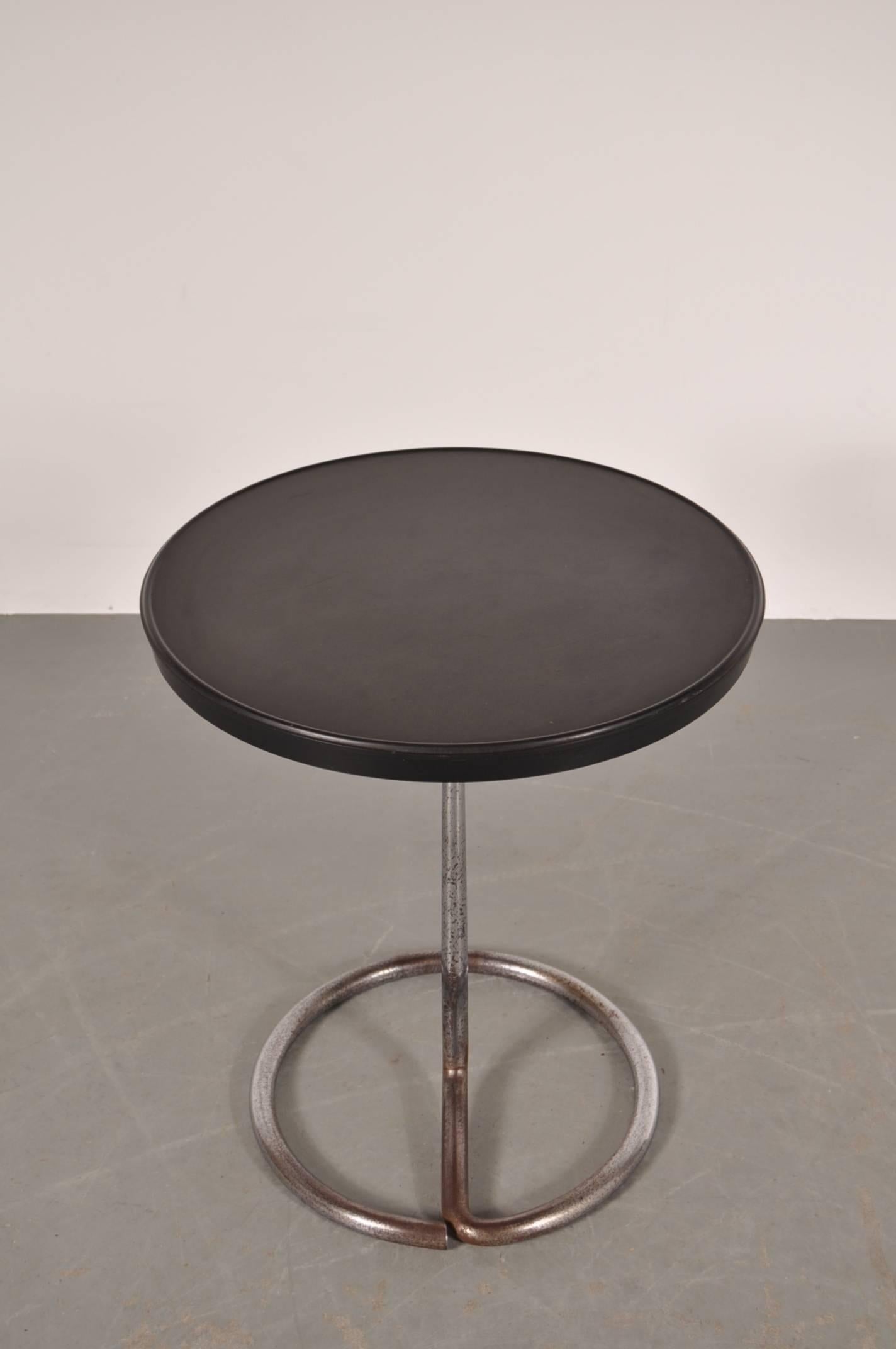 French Large Edition Side Table by René Herbst for Stablet, France, 1935