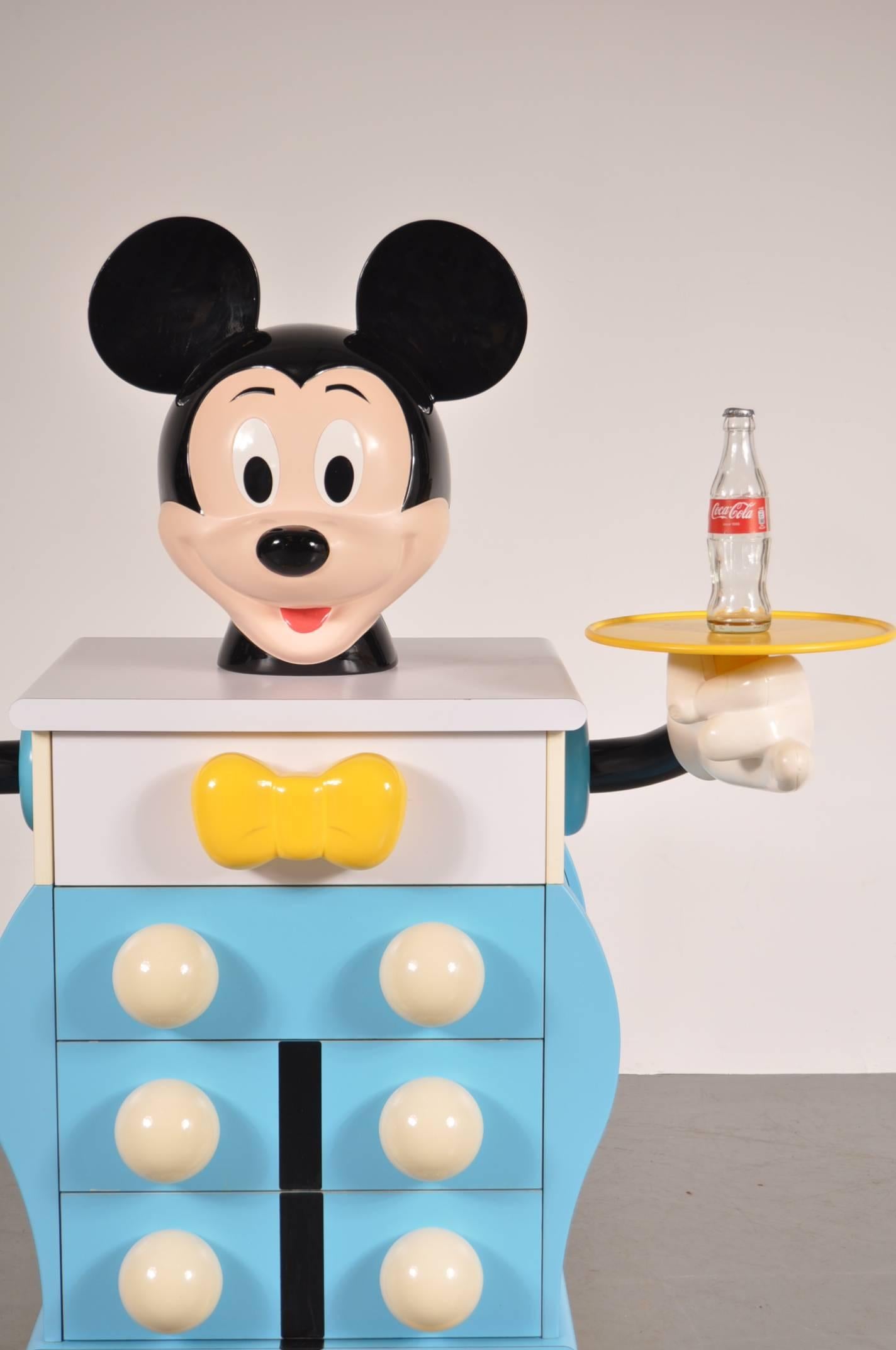 Plastic Mickey Mouse Cabinet by Pierre Colleu for Starform, France, circa 1980