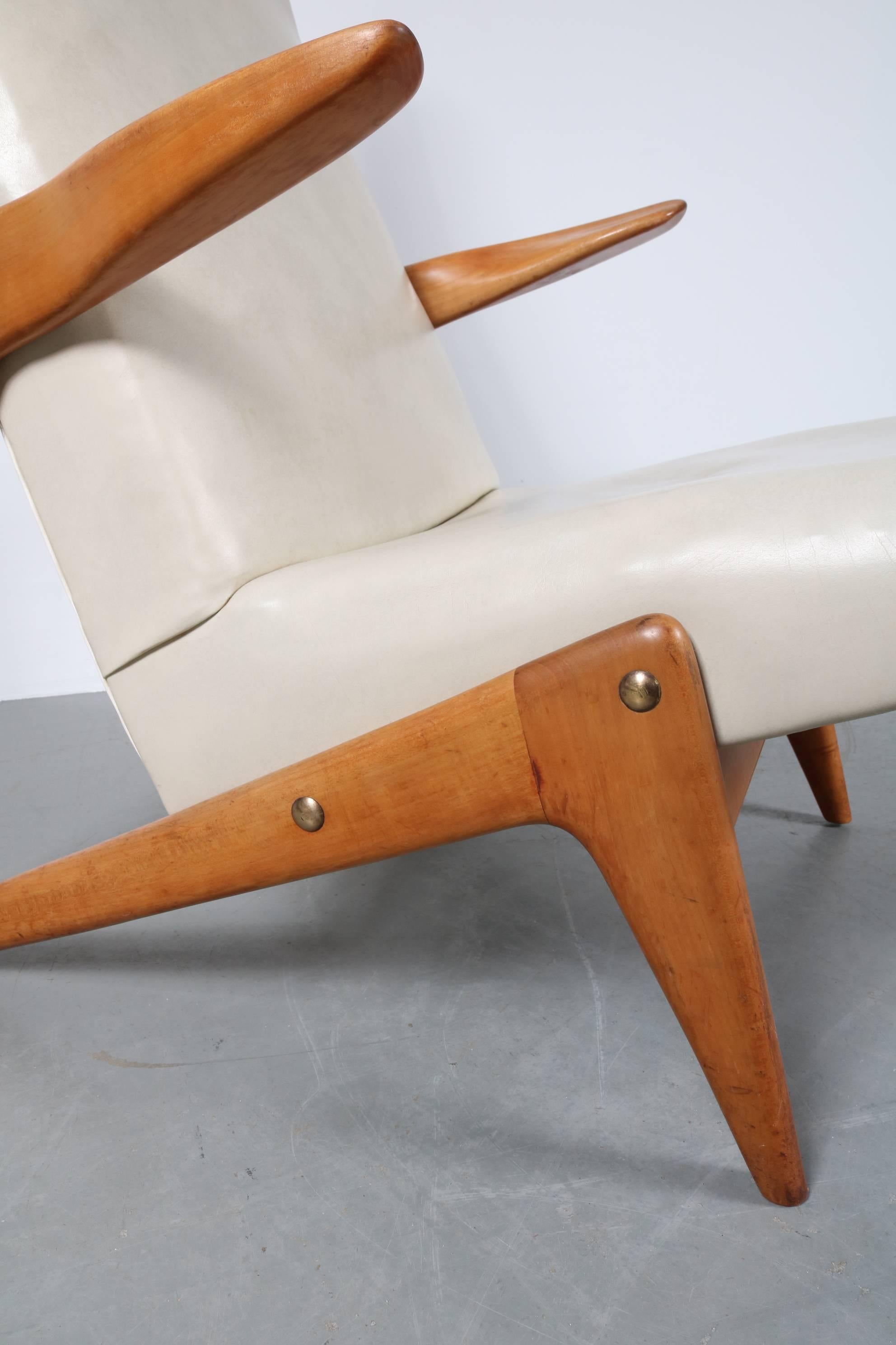 Belgian Lounge Chair Attributed to Alfred Hendrickx for Belform, Belgium, 1950s