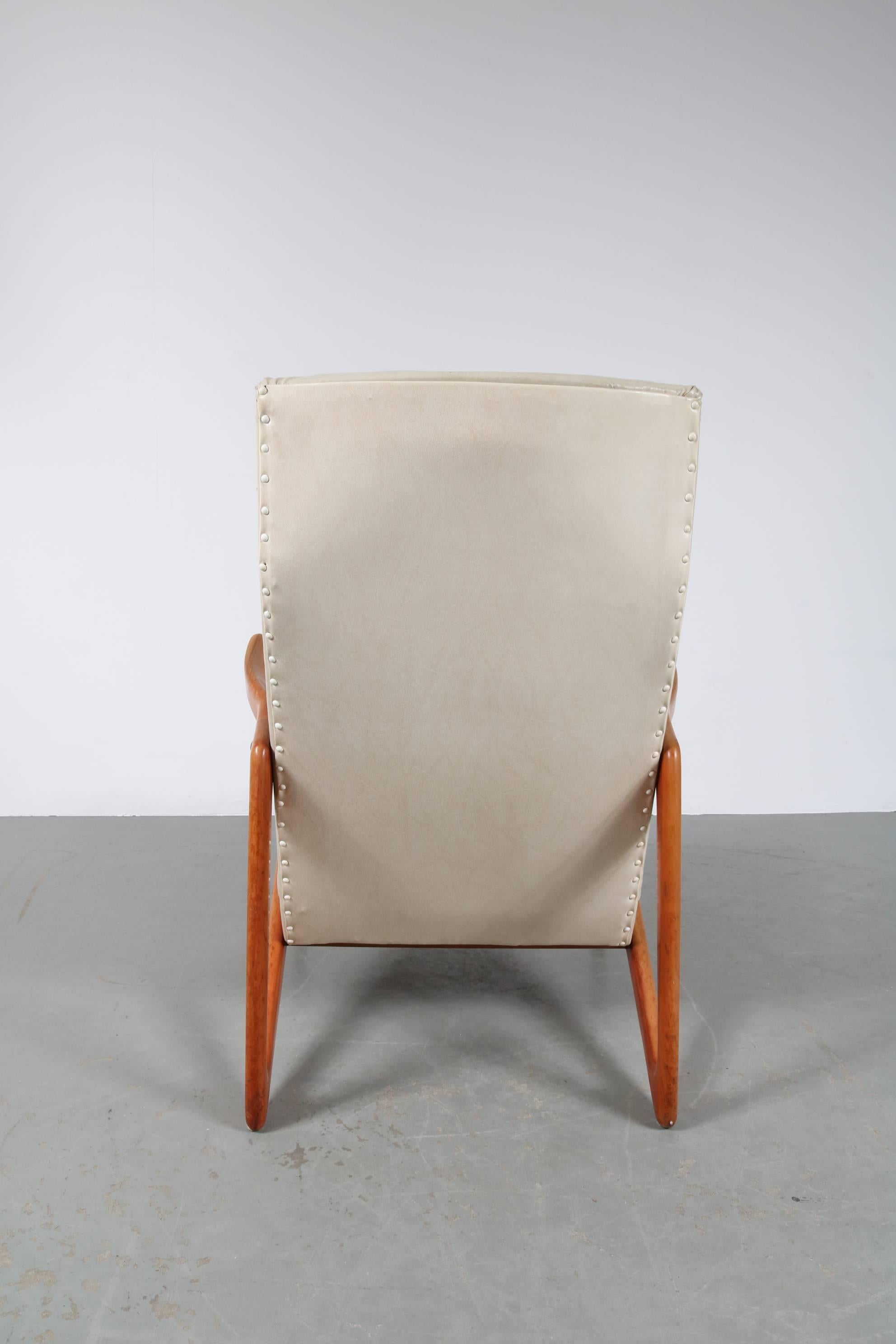 Mid-20th Century Lounge Chair Attributed to Alfred Hendrickx for Belform, Belgium, 1950s