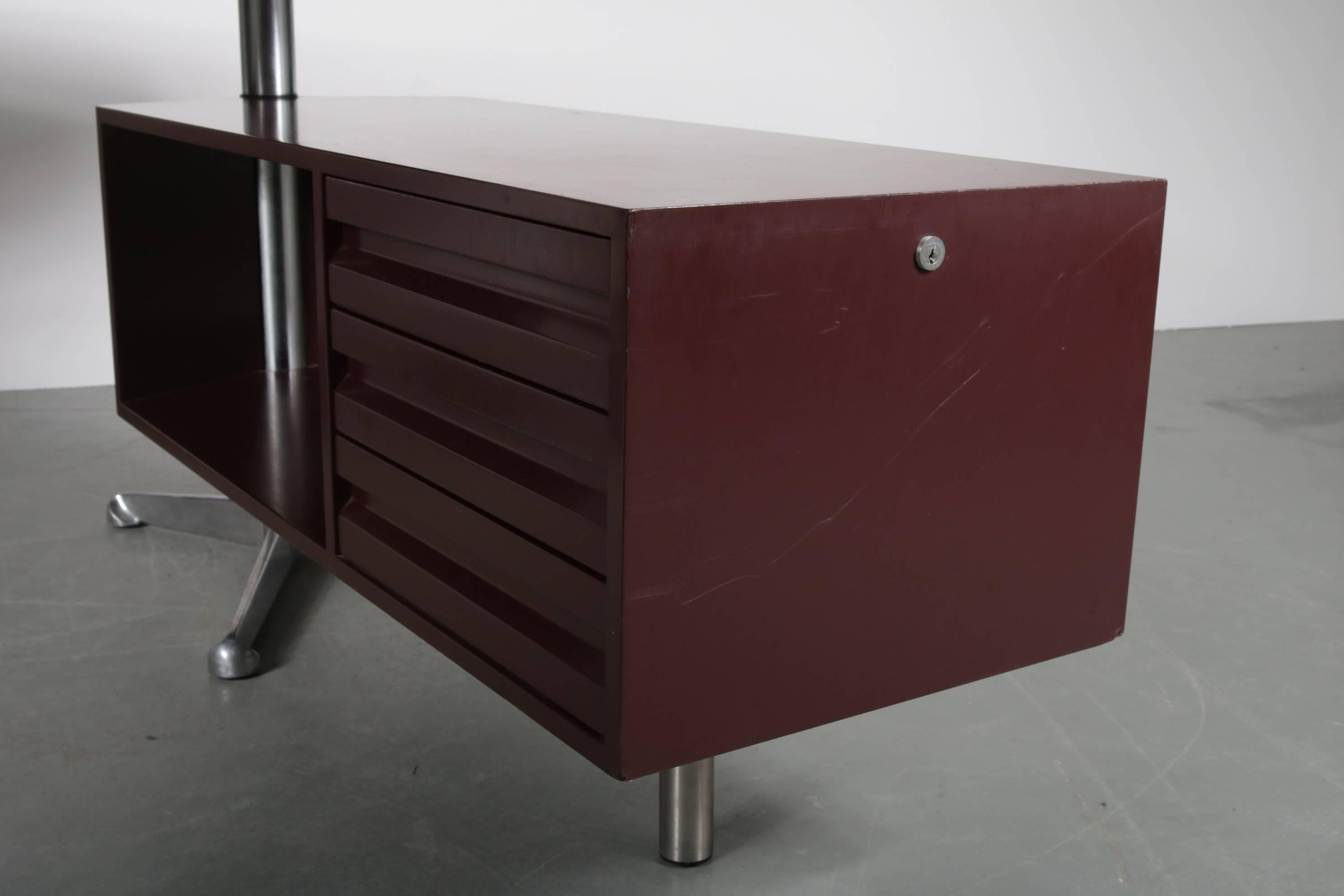 Metal Executive Desk by Osvaldo Borsani for Tecno Milano, Italy, 1950s For Sale