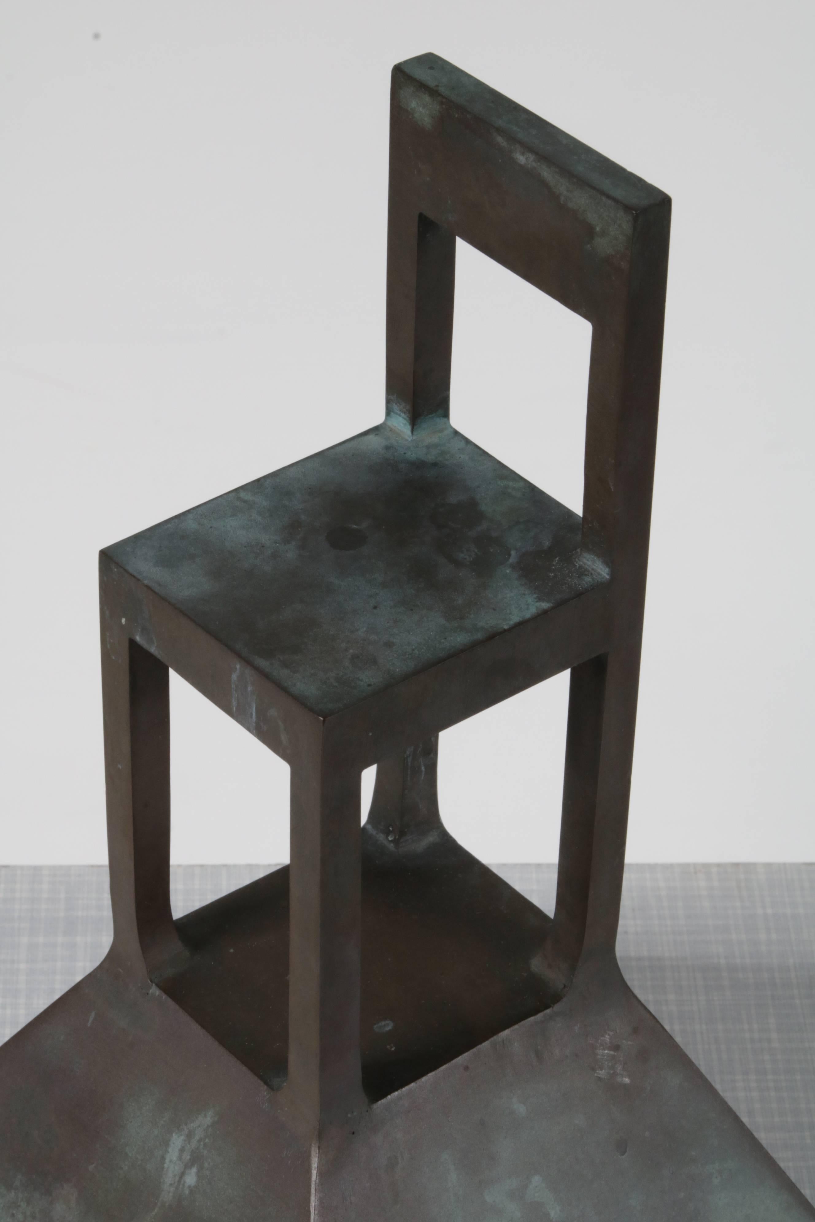 A unique miniature of the Lassu' chair by Alessandro Mendini, manufactured by Vitra in Germany around 1990.

This very rare piece is a limited edition: only 250 were made for Vitra's miniature collection. It is made of high quality bronze, giving