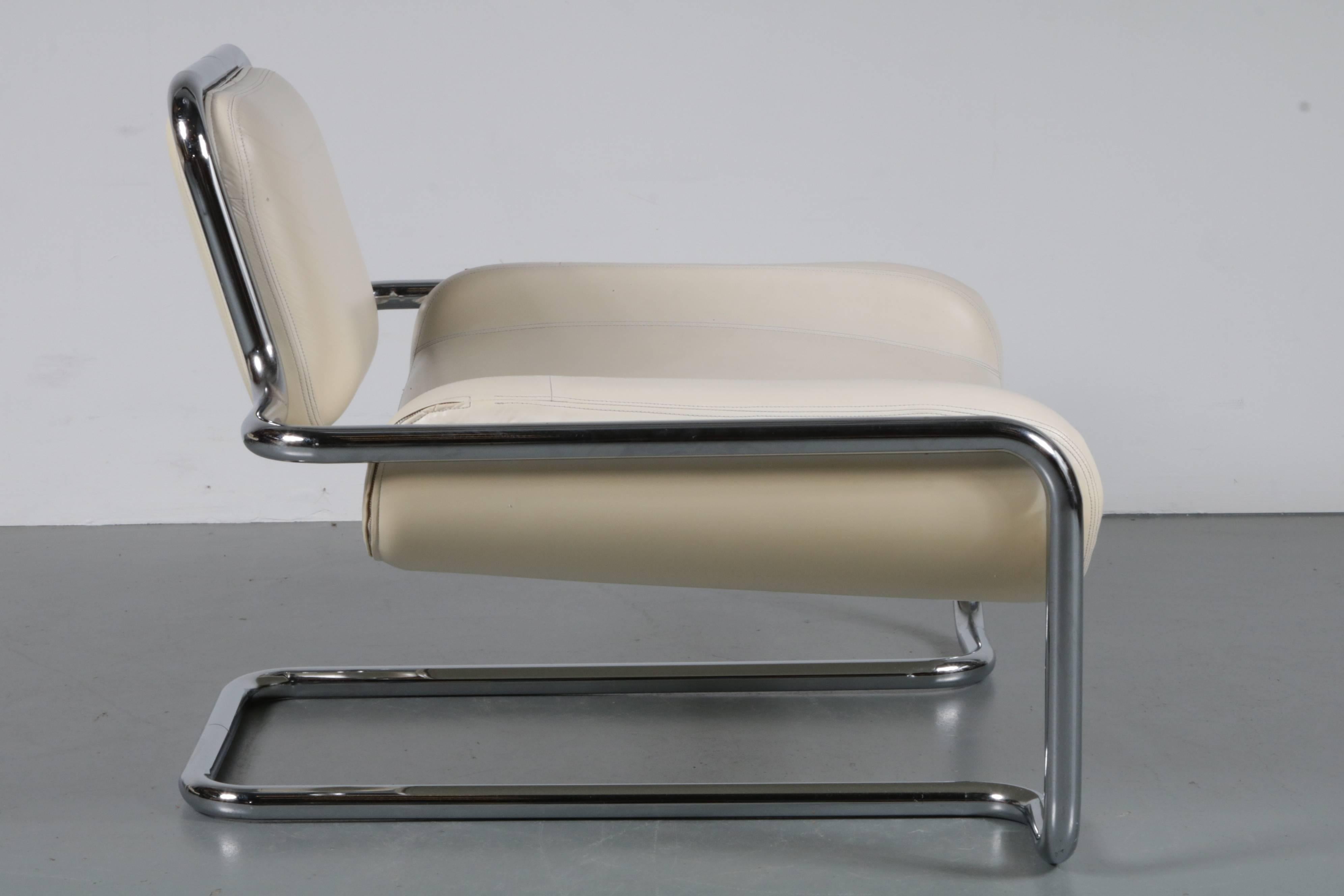 Plated Pair of Limande Chairs by Kwok Hoï Chan for Steiner in France, 1971