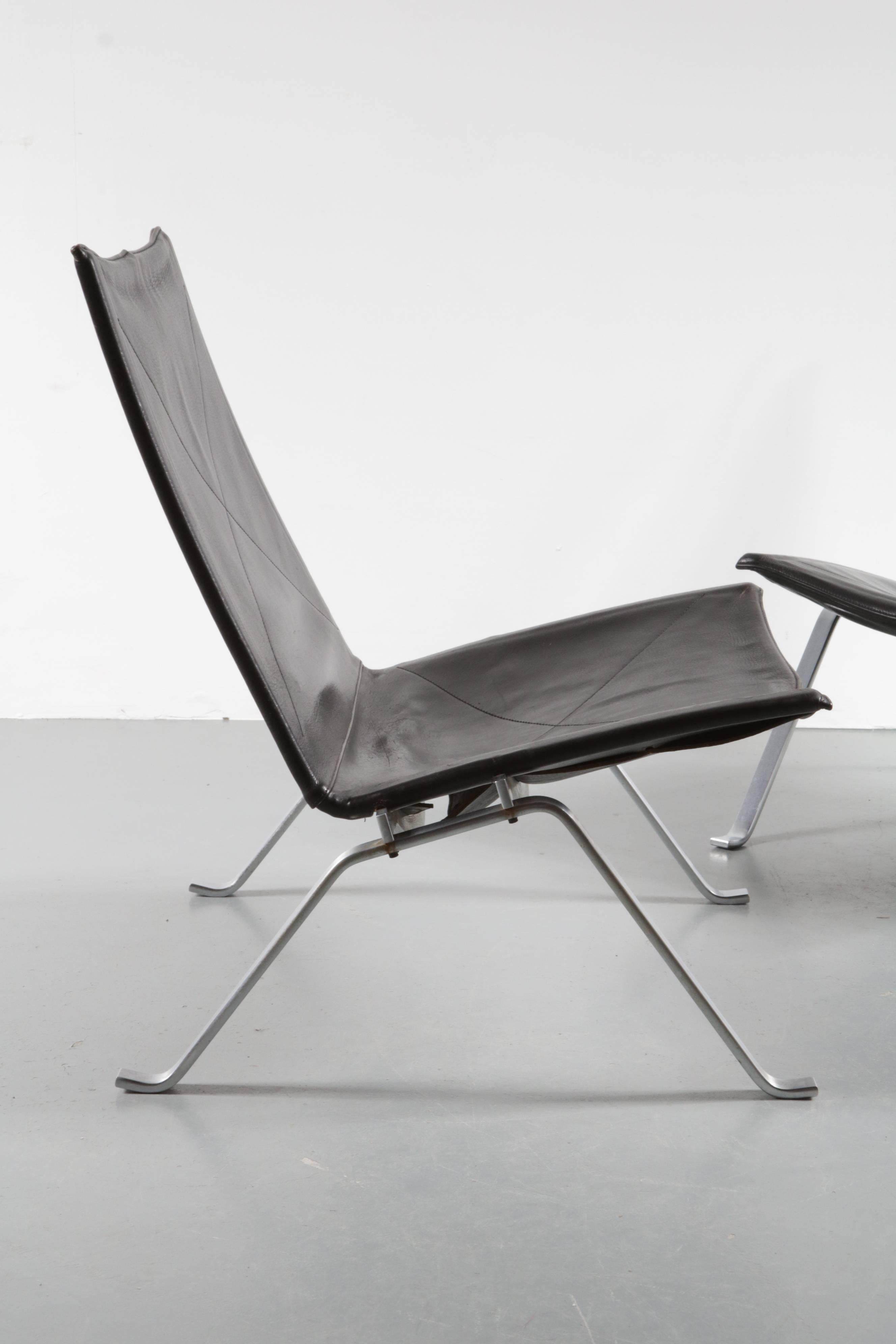 Mid-Century Modern Pair of PK22 Lounge Chairs by Poul Kjaerholm for Kold Christensen, Denmark, 1960