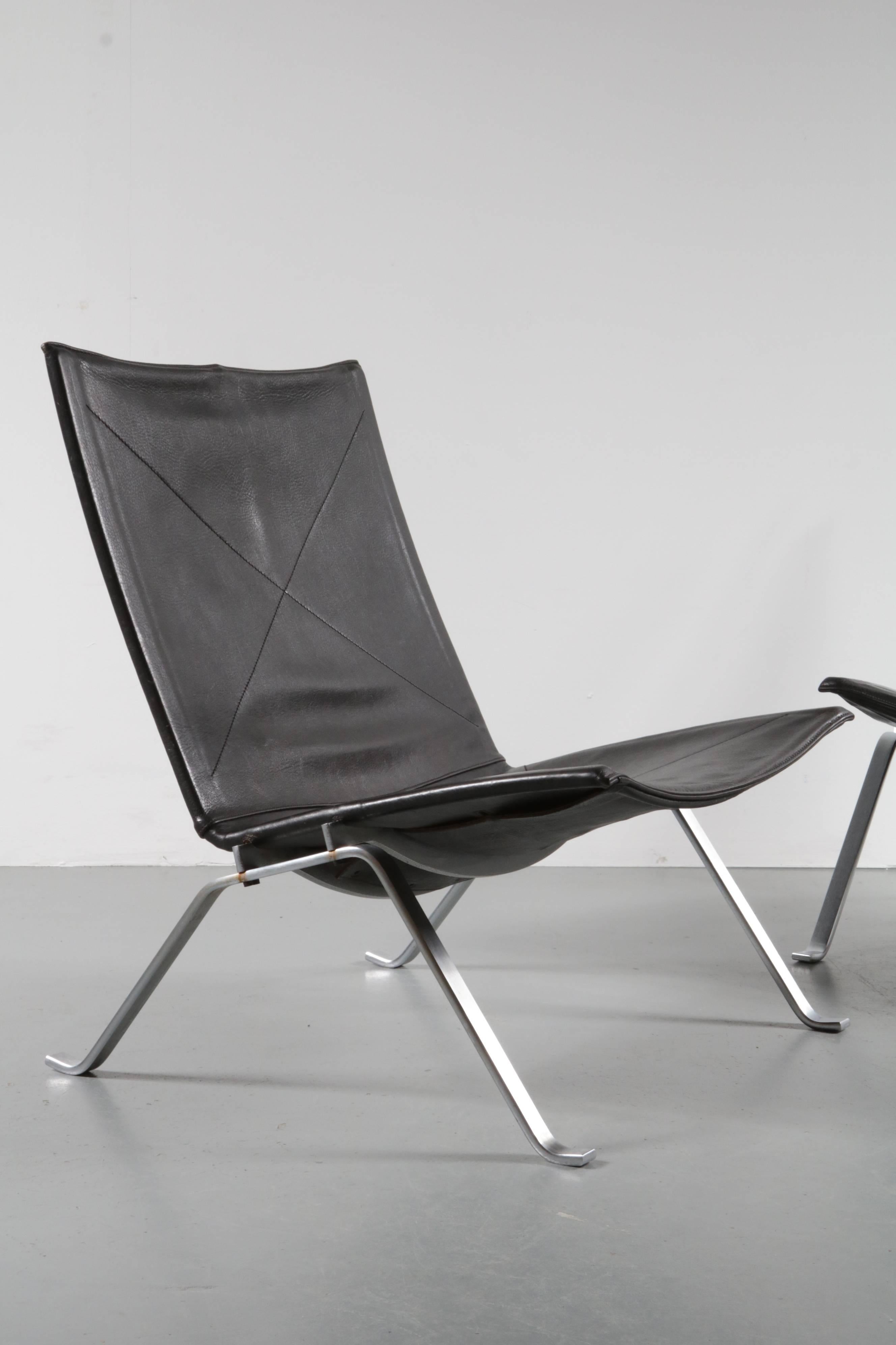 Pair of PK22 Lounge Chairs by Poul Kjaerholm for Kold Christensen, Denmark, 1960 In Excellent Condition In Amsterdam, NL