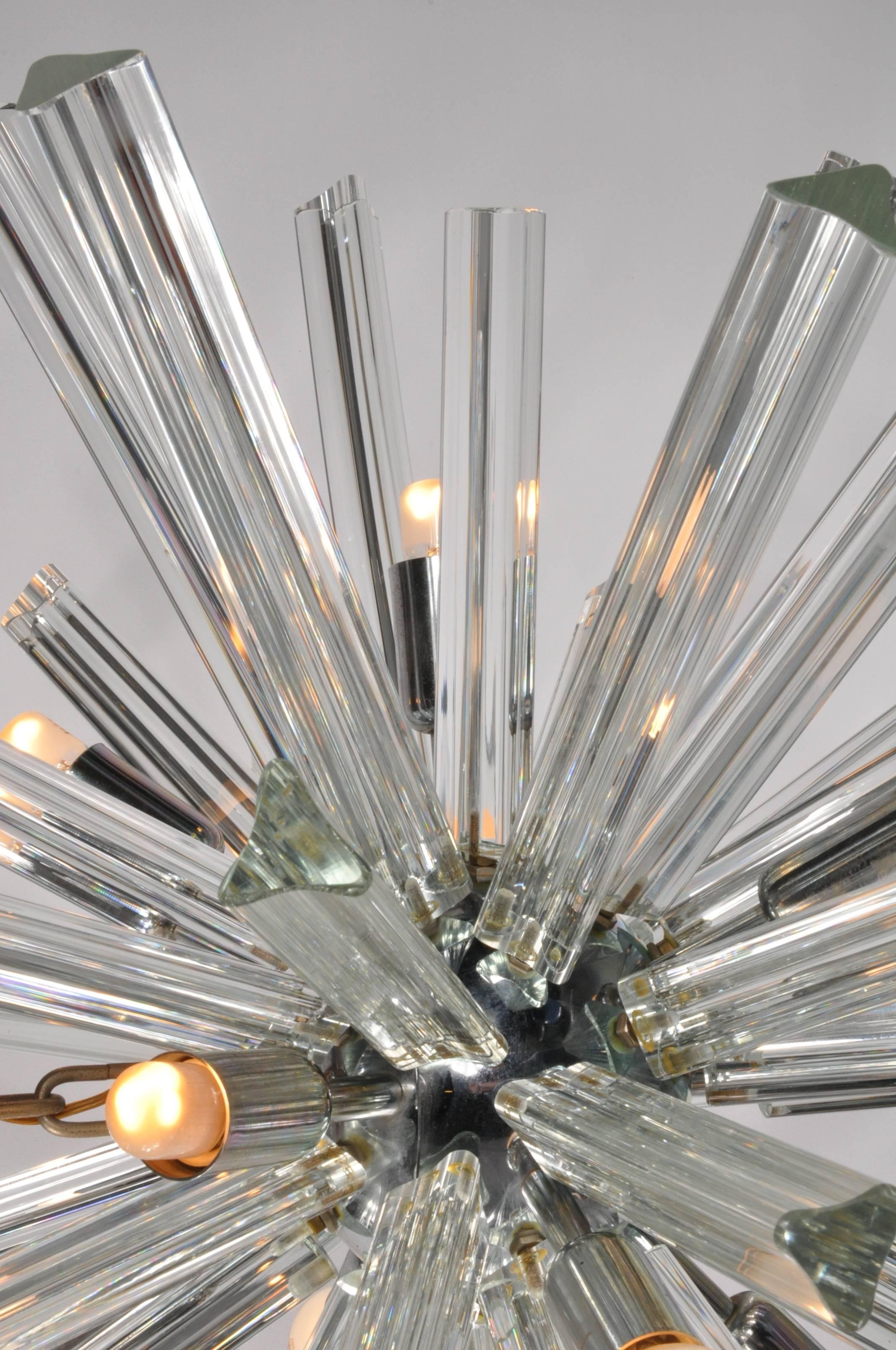 Plated Murano Glass Sputnik Chandelier by Camer, Italy, 1970