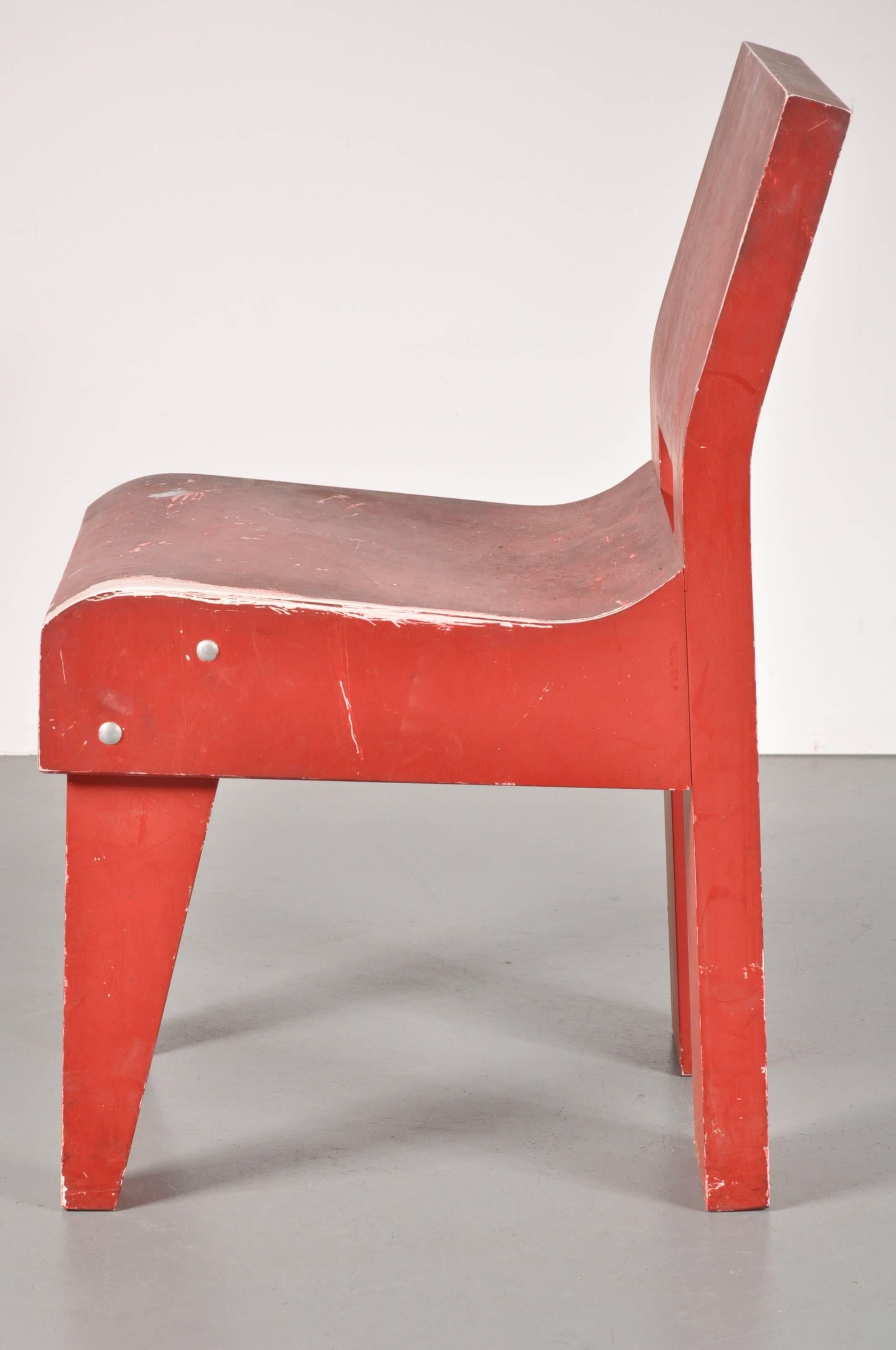 Mid-Century Modern Martin Visser Prototype SE20 Chair, 'T Spectrum, 1988 For Sale