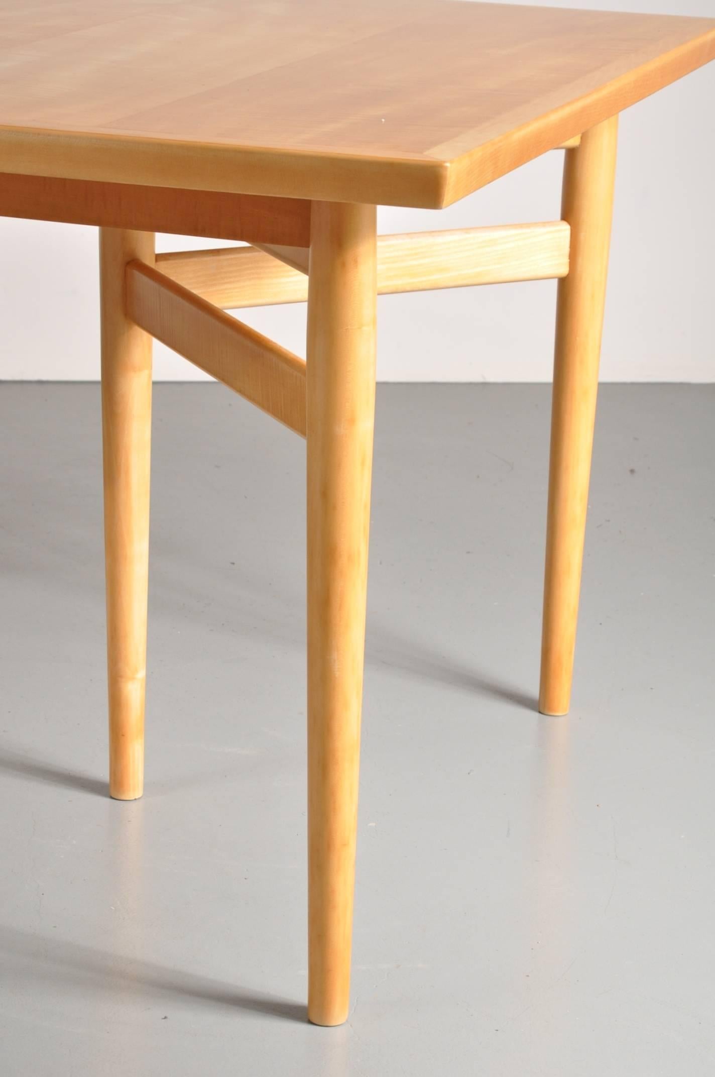 Rare Birch Extendable Dining Table by Arne Vodder for Sibast, Denmark, 1960 1