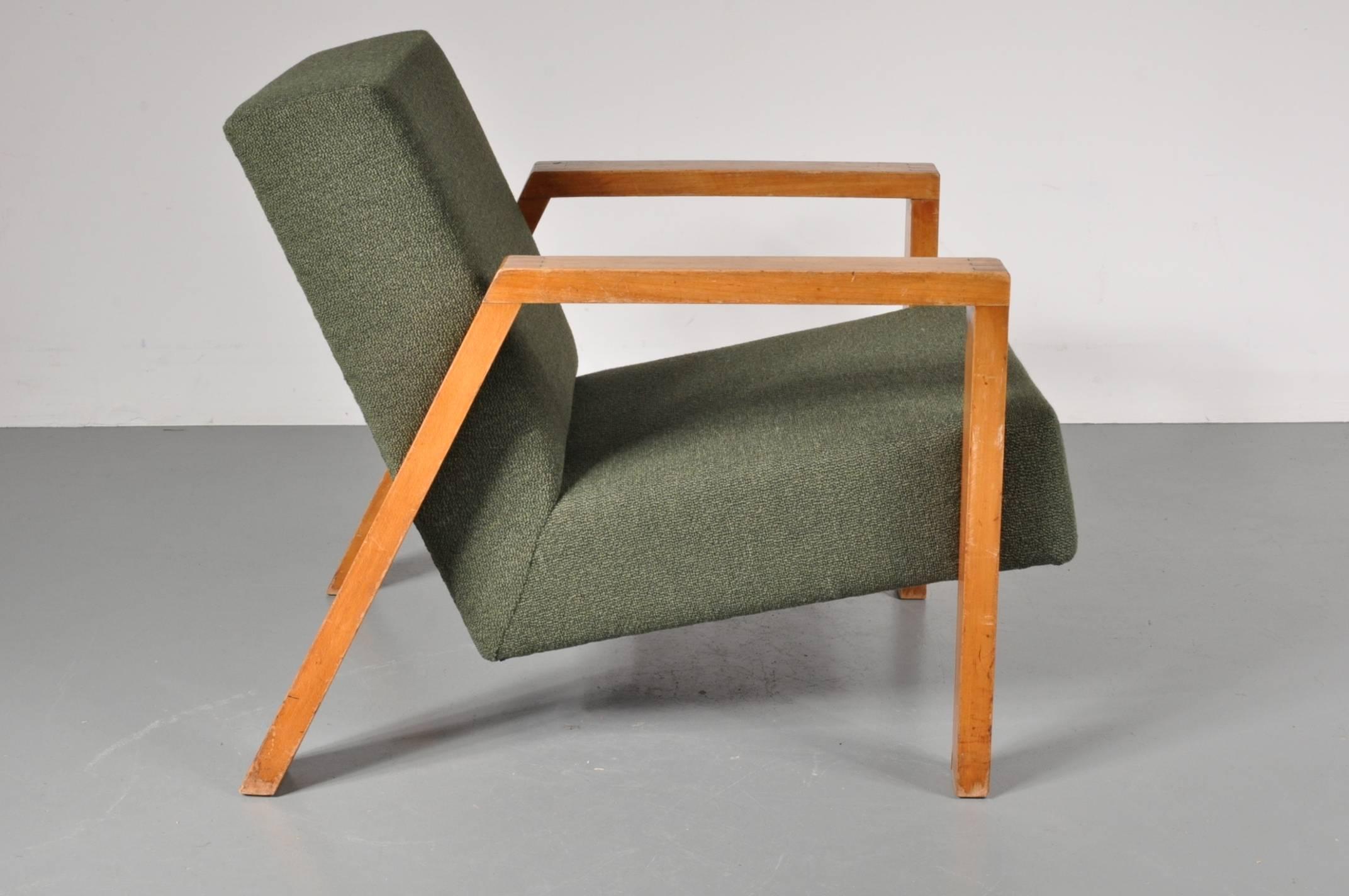 20th Century Rare Lounge Chair by Groep & for Goed Wonen, Netherlands 1946 For Sale
