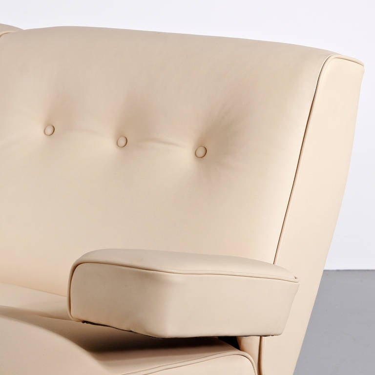 Eugenio Gerli Leder-Sofa für Tecno, um 1960 im Angebot 1