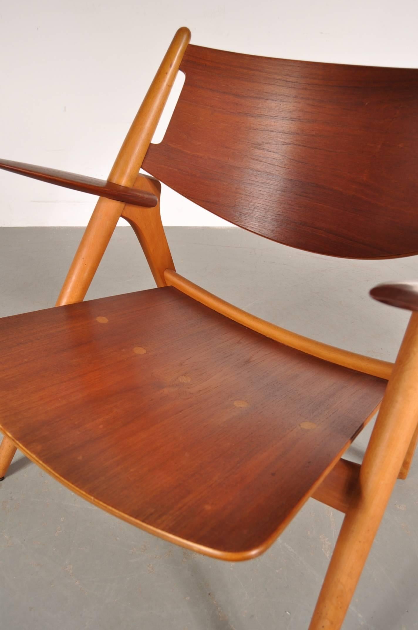 Sawbuck Easy Chair by Hans J. Wegner for Carl Hansen & Son, Denmark, circa 1951 1