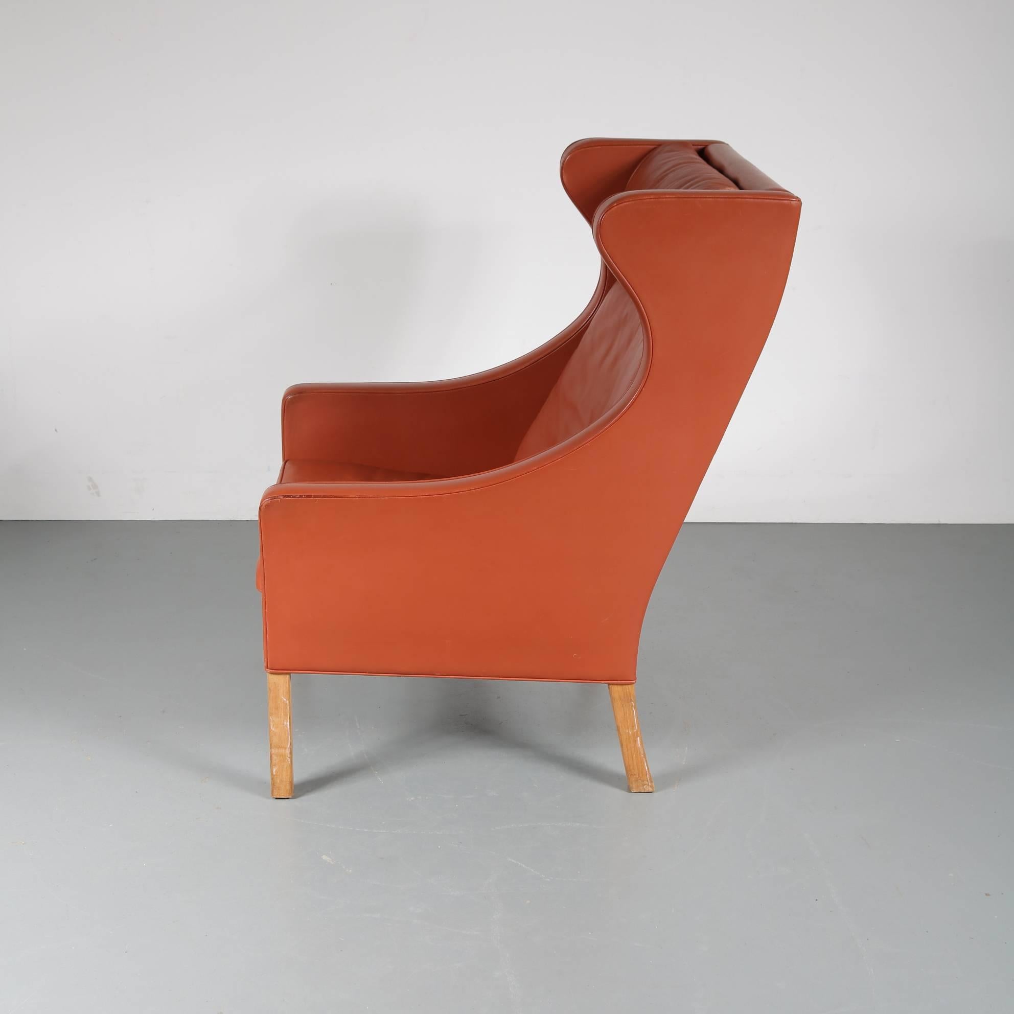 Mid-Century Modern Børge Mogensen Wingback Chair for Fredericia, Denmark, 1960 For Sale