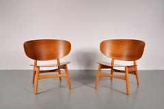 Pair of Hans J. Wegner Shell Chairs model FH 1936, circa 1950