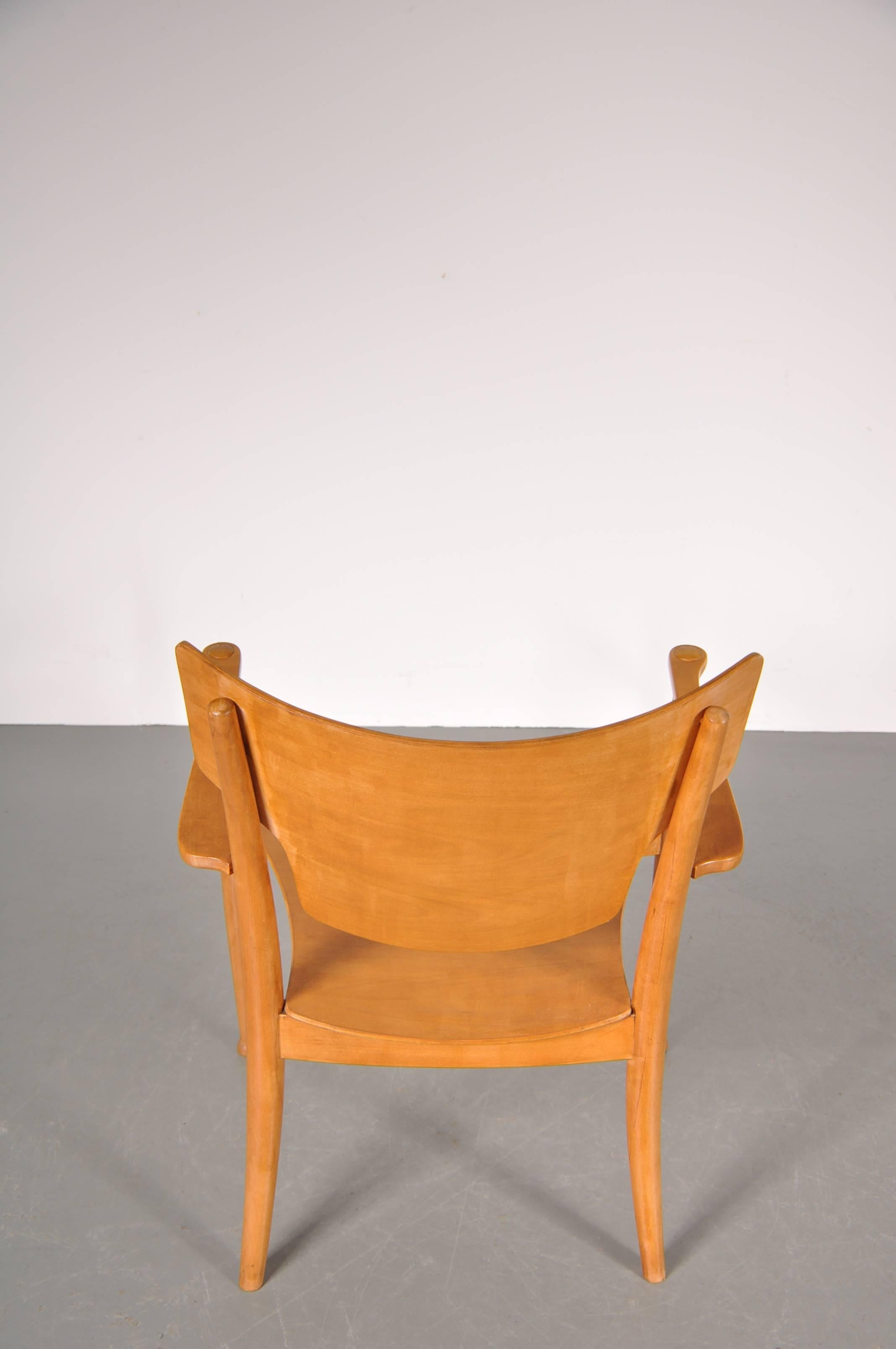 Beech 2 Portex Easy Chairs by Peter Hvidt and Orla Molgaard-Nielsen, circa 1940