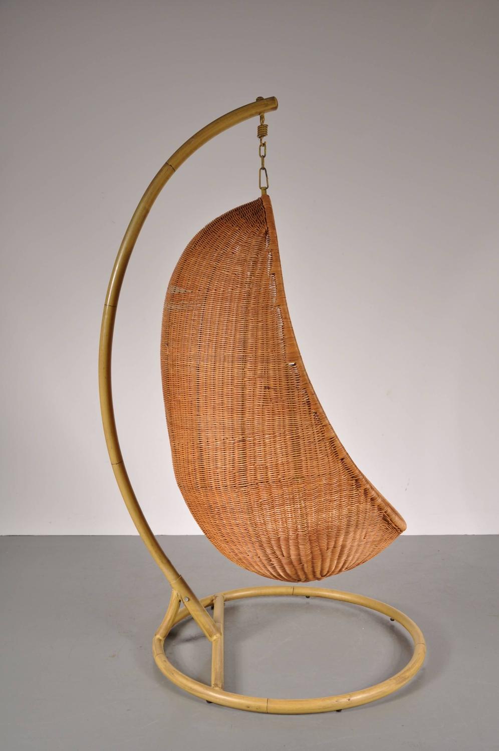 Wicker Hanging Chair Attributed to Nanna Ditzel, circa 1950 at 1stdibs