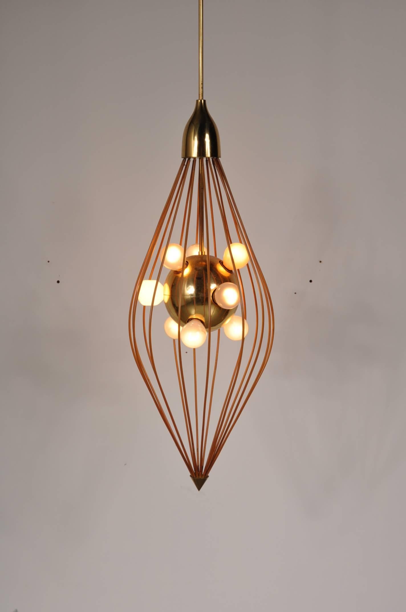 Ceiling Lamp in the Style of Angelo Lelli, Arredoluce, circa 1950 In Good Condition For Sale In Amsterdam, NL