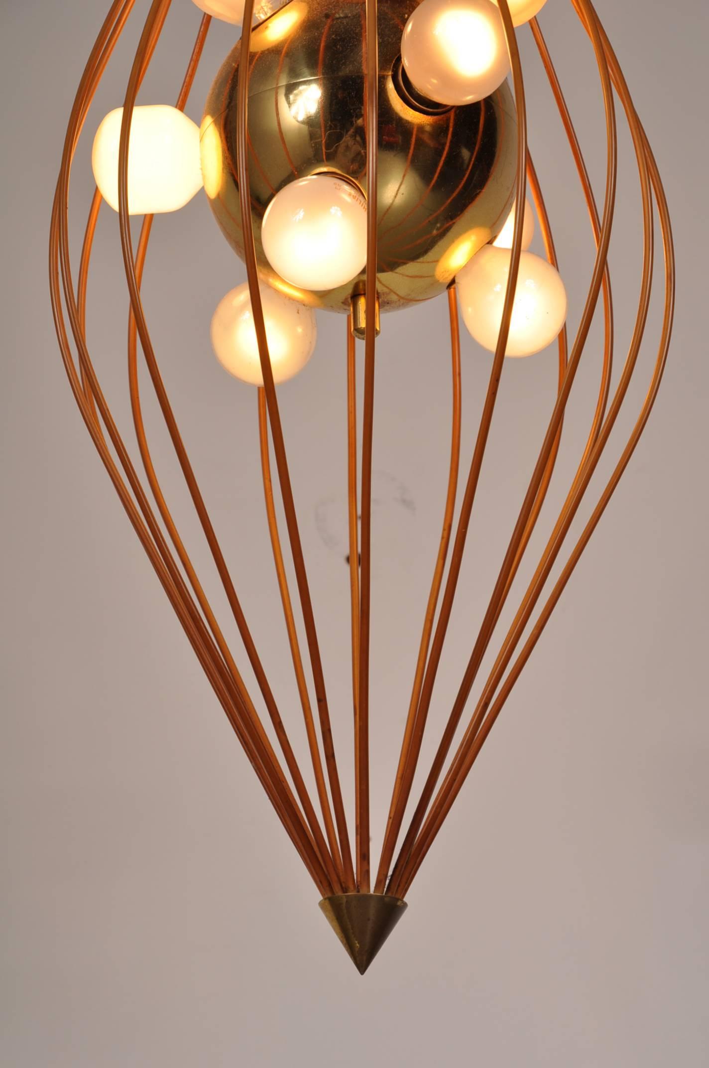 Mid-Century Modern Ceiling Lamp in the Style of Angelo Lelli, Arredoluce, circa 1950 For Sale