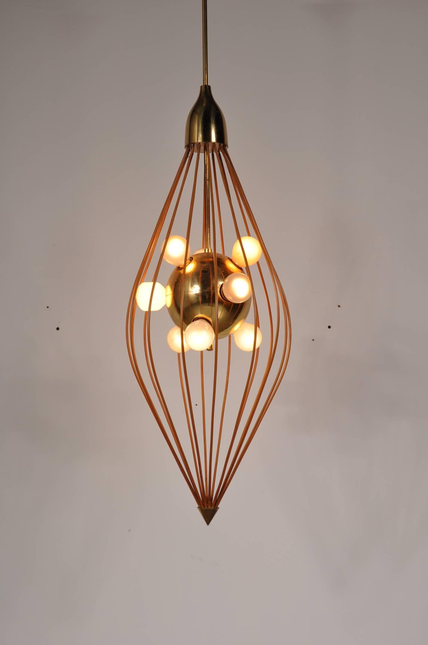 Mid-20th Century Ceiling Lamp in the Style of Angelo Lelli, Arredoluce, circa 1950 For Sale