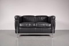 LC3 Two-Seater Sofa by Le Corbusier for Cassina, Italy, circa 1980