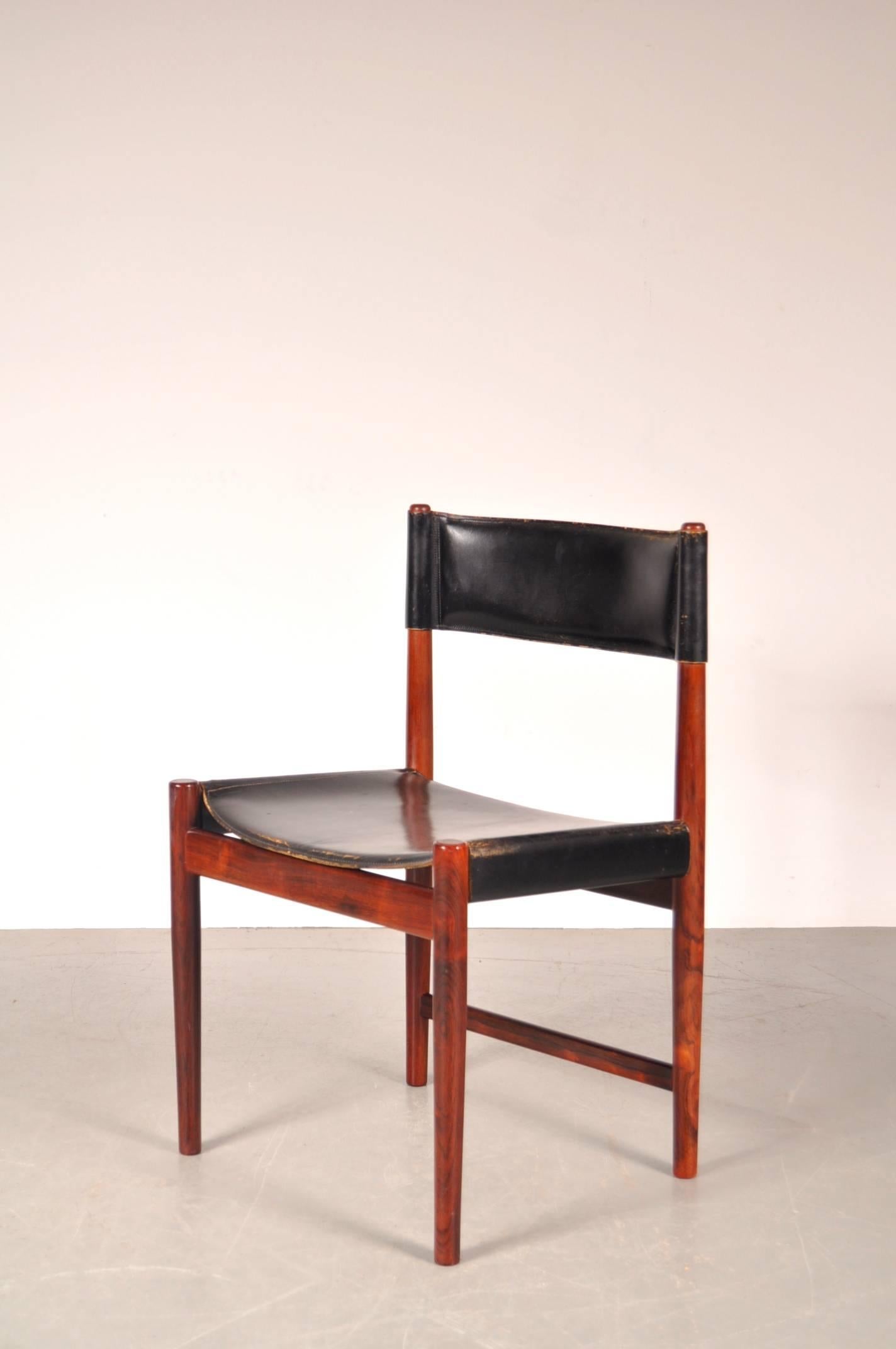 Mid-20th Century Set of Four Dining Chairs by Arne Vodder for Sibast, Denmark, circa 1950