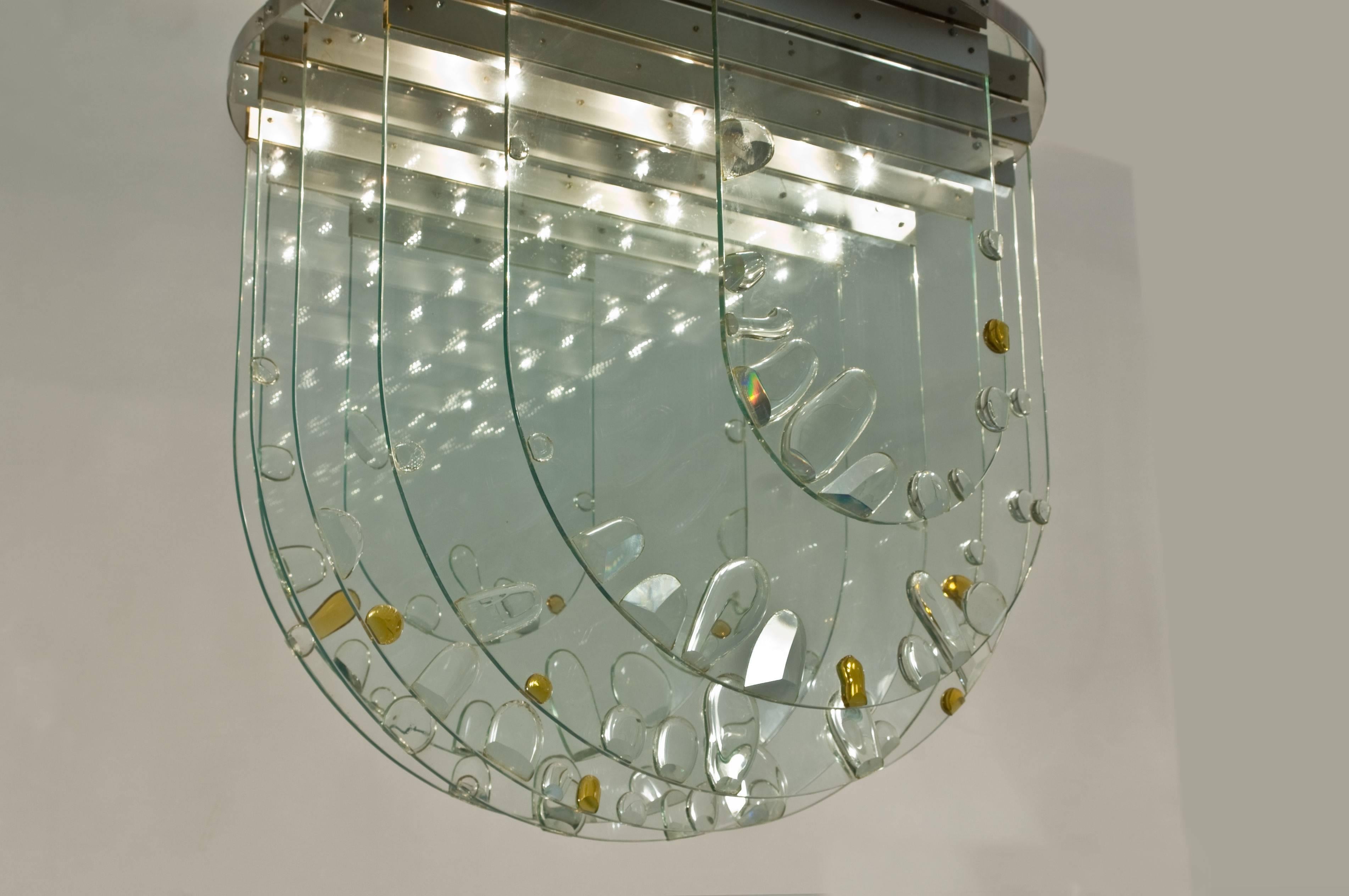 Mid-20th Century Ceiling Light by Rene Roubicek for Hotel Brno, Czech Republic 1960 For Sale