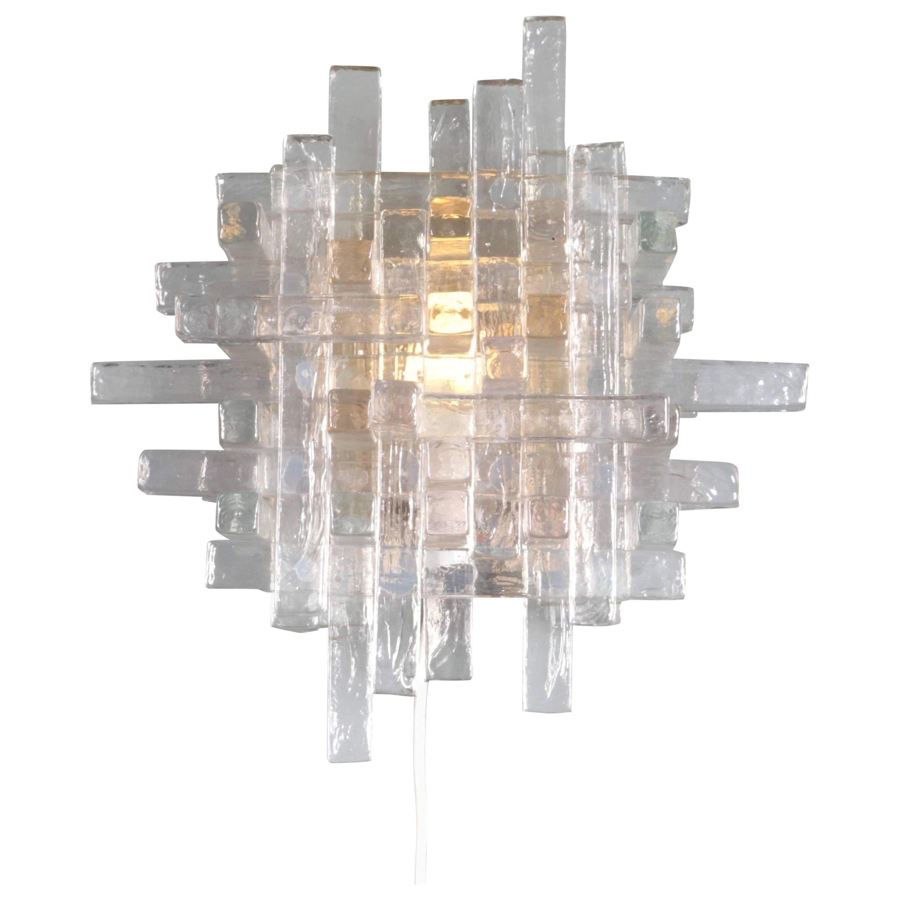 Glass Wall Sconce by Poliarte, Italy, circa 1960