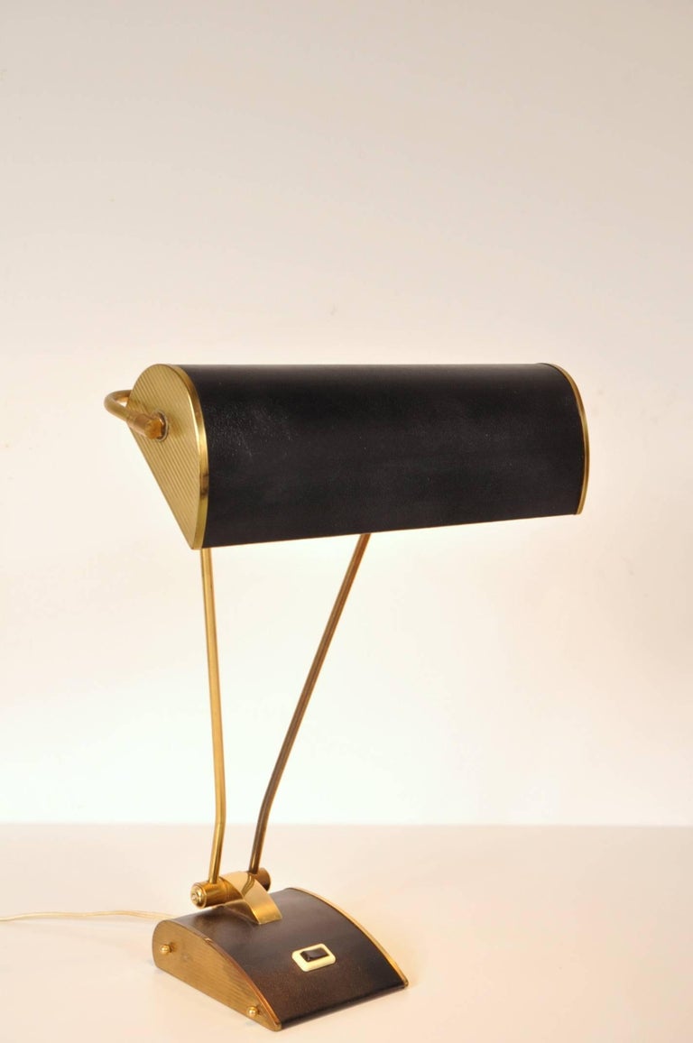 Metal Desk Lamp by Eileen Gray for Jumo, France, circa 1940 For Sale