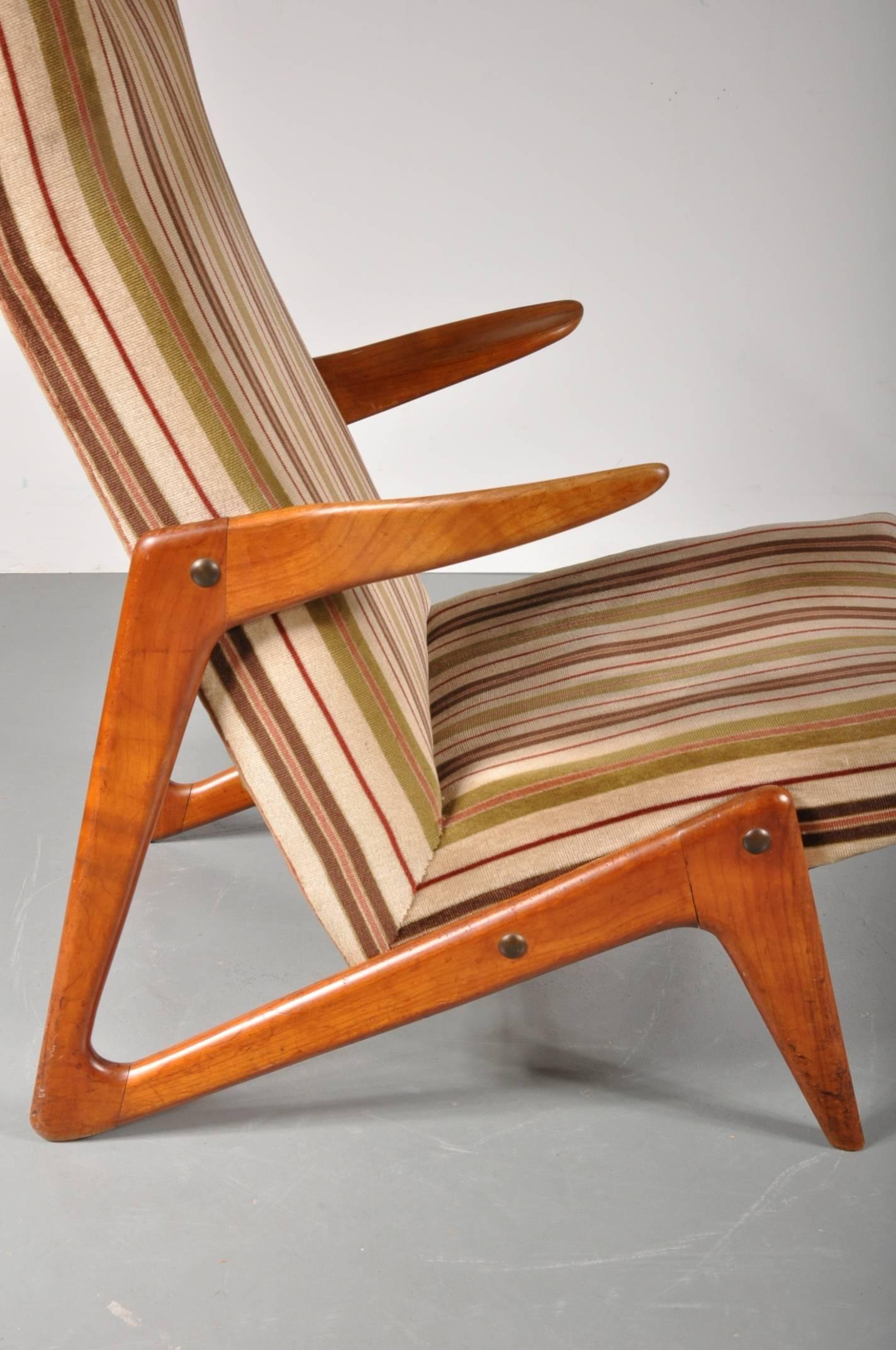 Mid-Century Modern Lounge Chair Attributed to Alfred Hendrickx for Belform, Belgium, 1950s