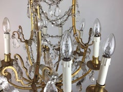 Exquisite Eight-Arm Rock Crystal Cage Chandelier