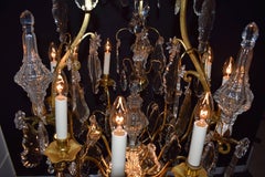 Large Ten-Light Gilt Bronze Chandelier