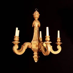 Pair of Louis XVI Style Giltwood Chandelier