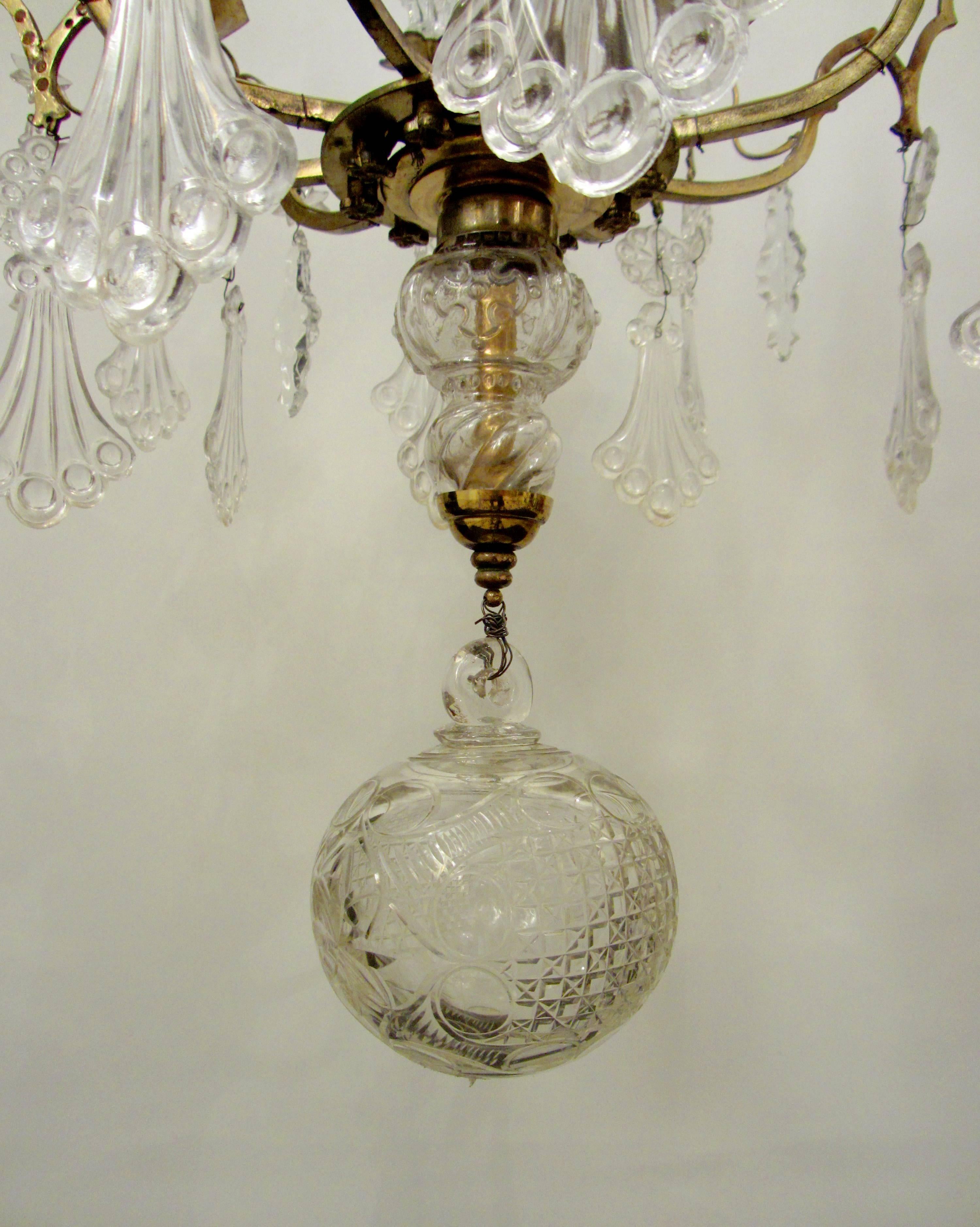 Hand-Crafted Silvered Gothic Style Chandelier For Sale