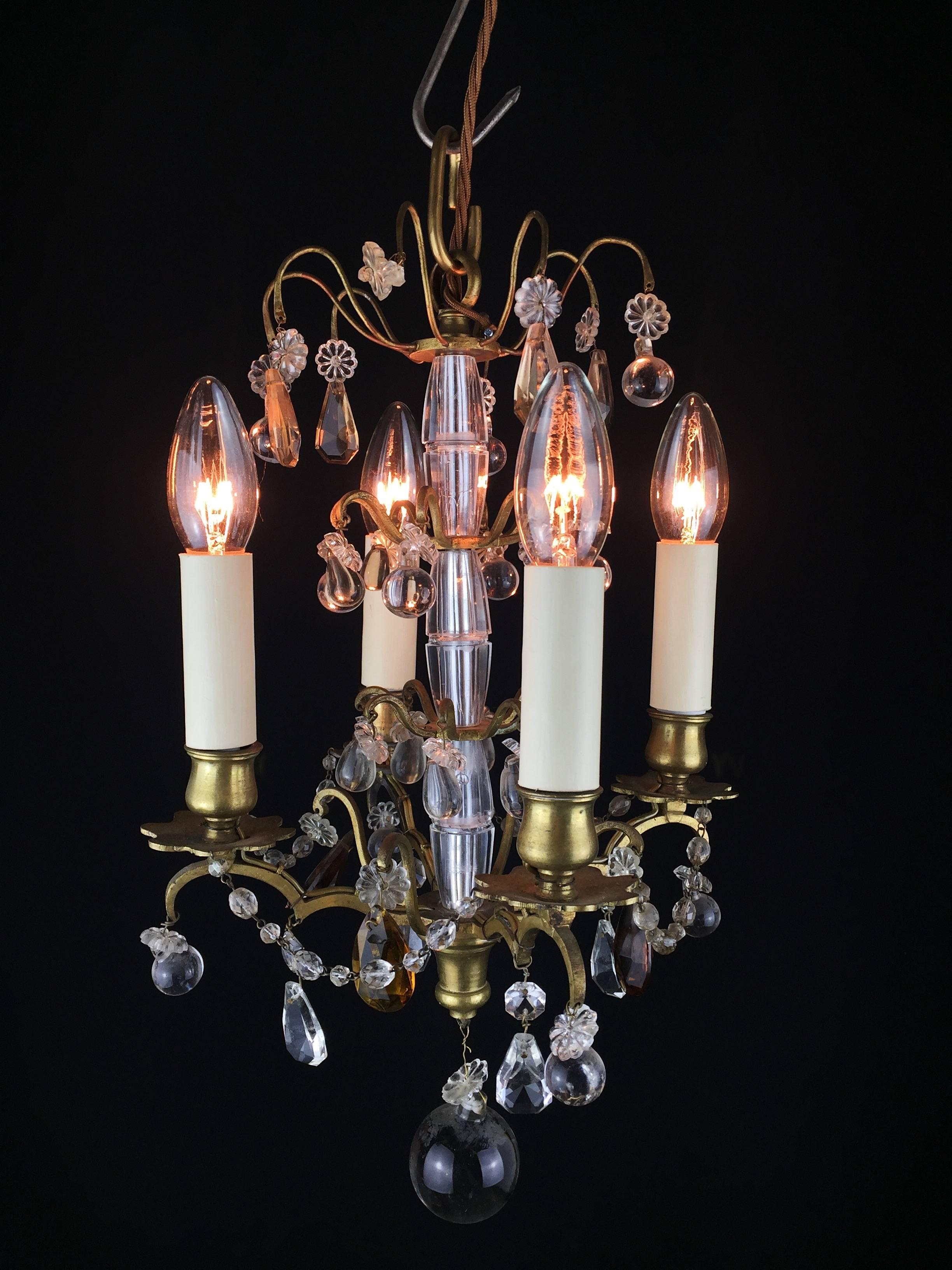 Small Four-Light Chandelier For Sale 1