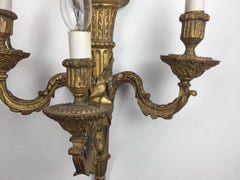 Pair of Louis XVI Style Giltwood Wall Lights