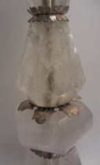 Large Pair of Solid Rock Crystal Candlestick Lamps