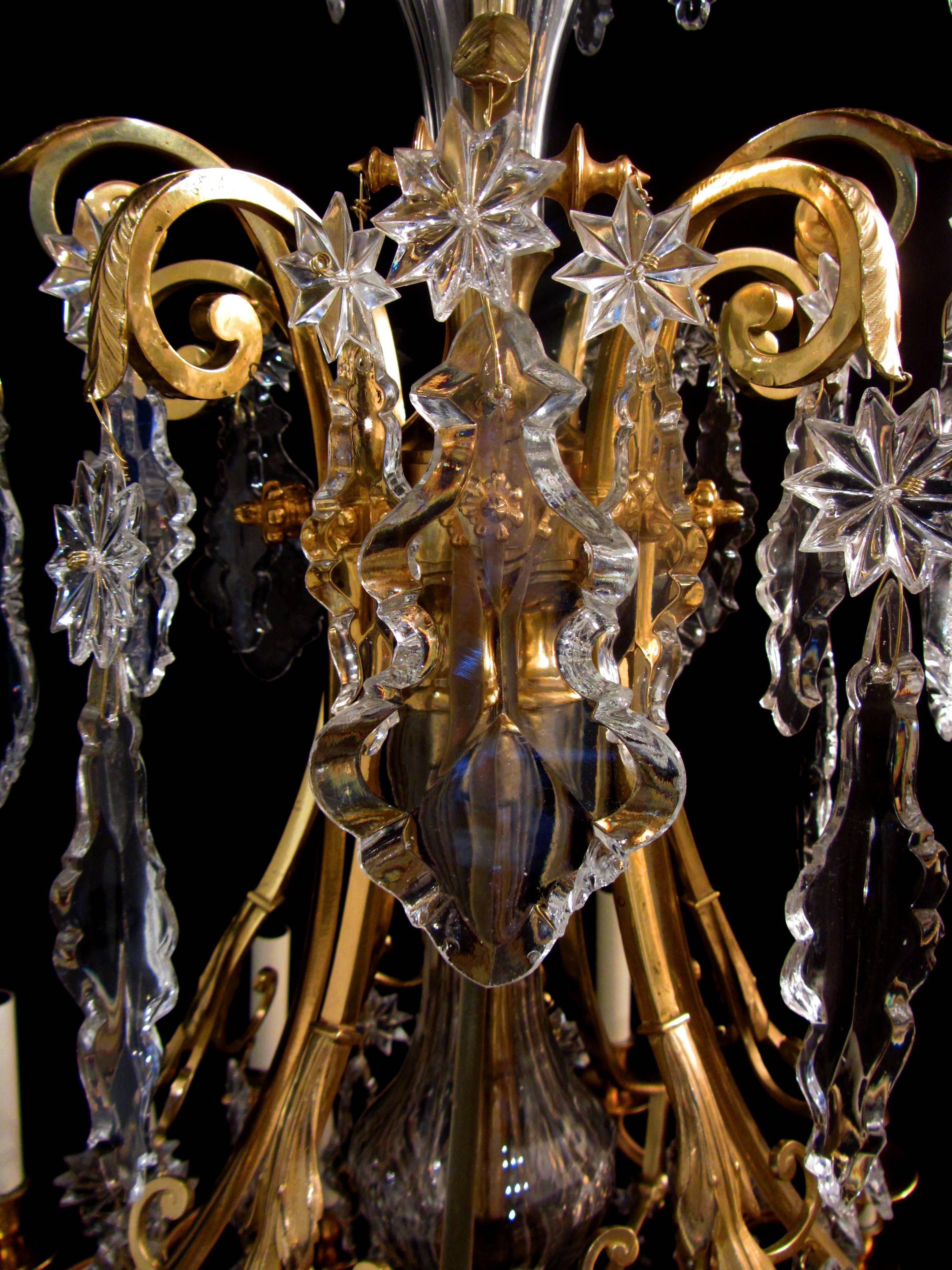 Cut Glass Louis XVI Style Chandelier For Sale