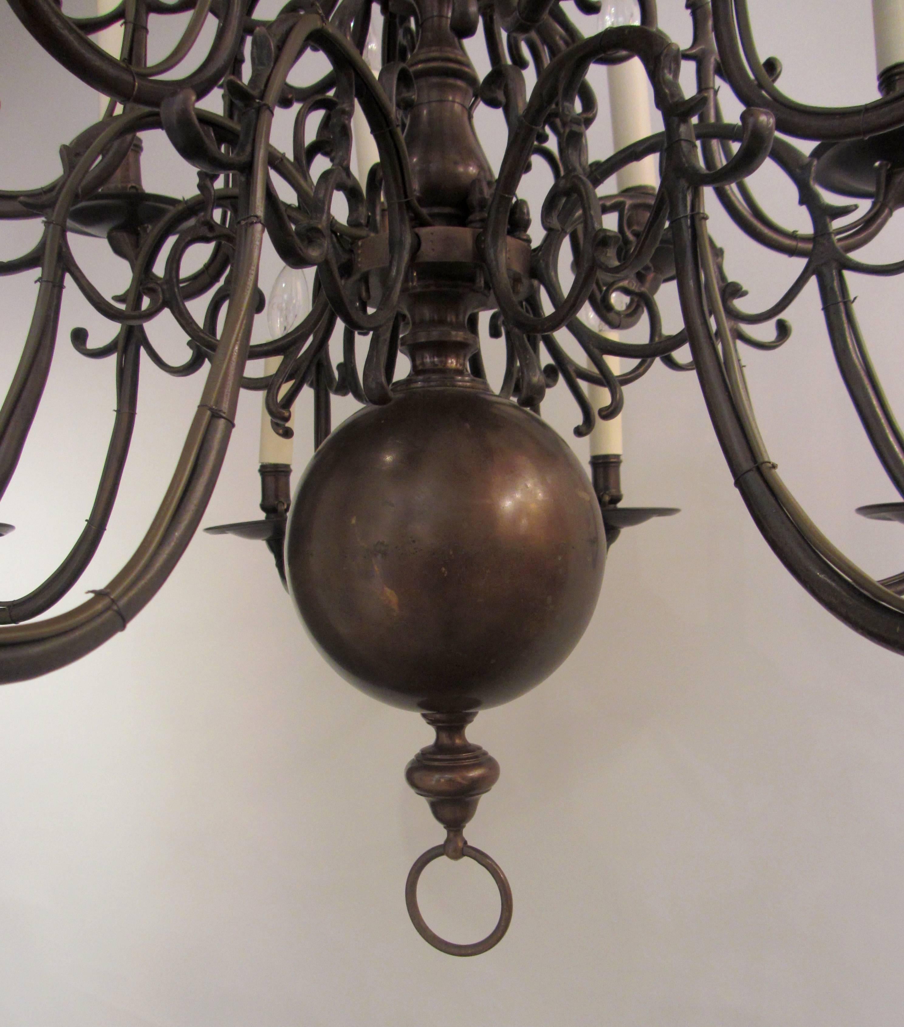 A two tiered Dutch ball chandelier In Good Condition For Sale In London, GB