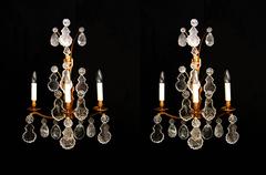 Pair of Rock Crystal Wall Lights